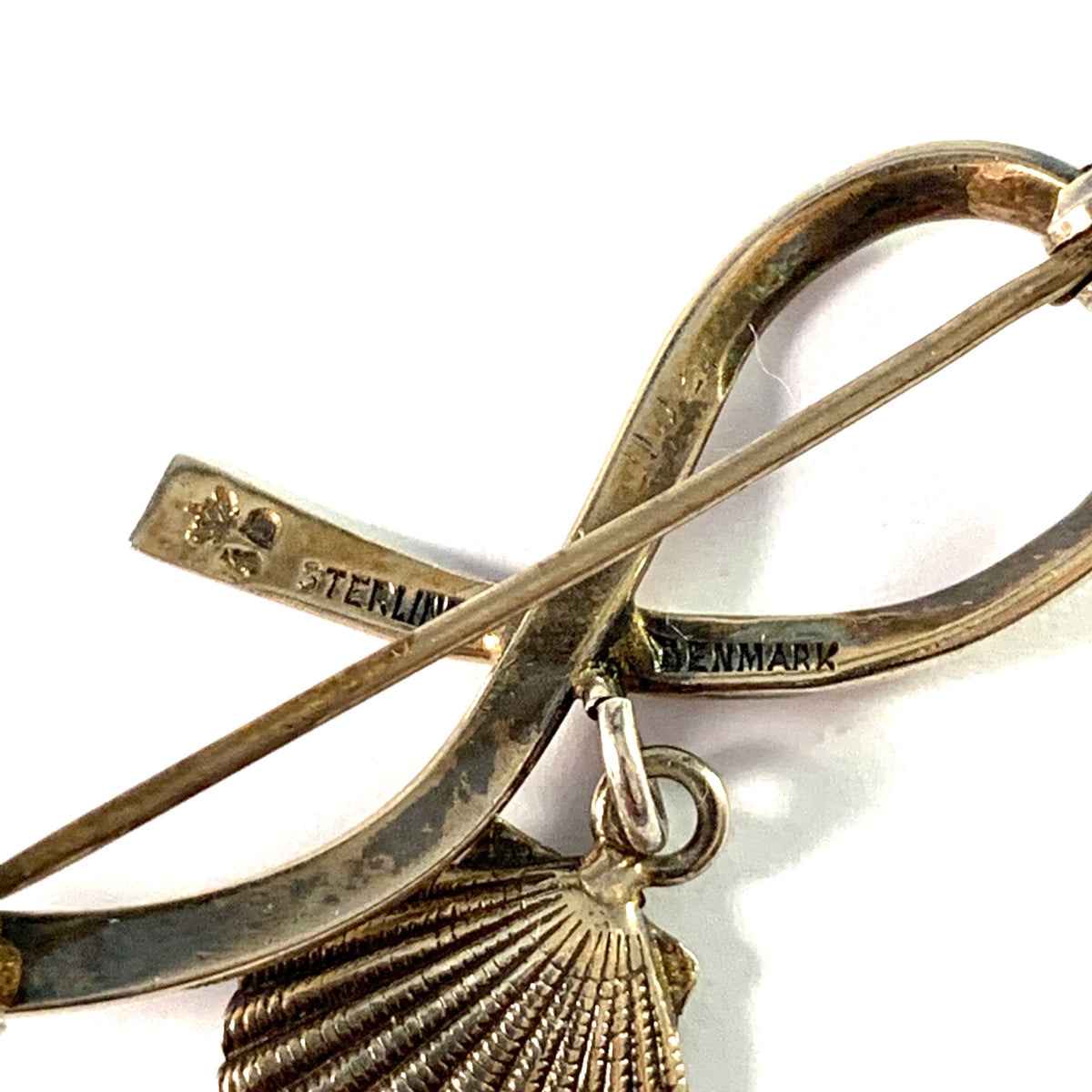 A Dragsted, Denmark, Vintage c 1950 Sterling Silver Seed Pearl Brooch.