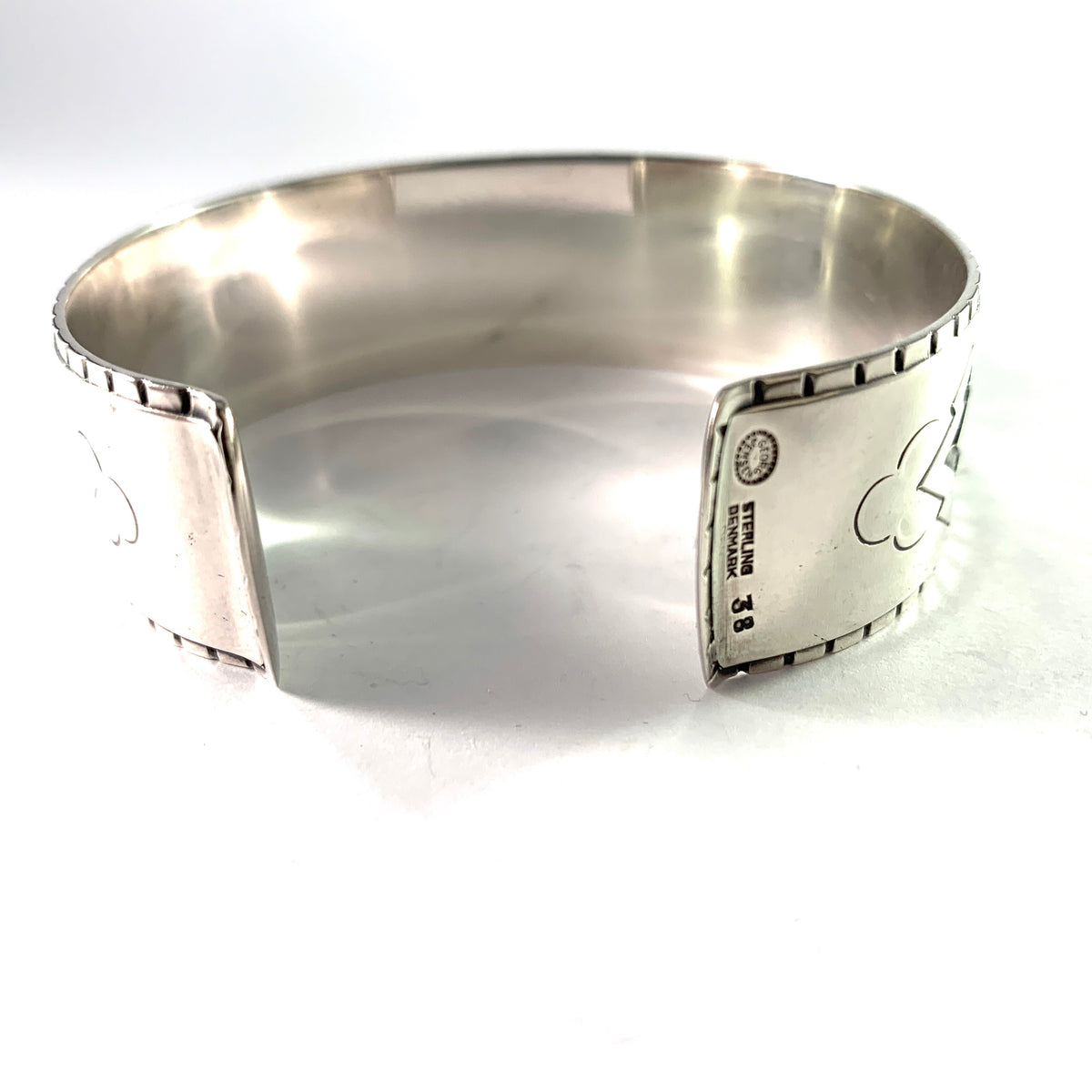 Georg Jensen Mid Century Sterling Silver Cuff Bracelet. Design no 38, by Harald Nielsen