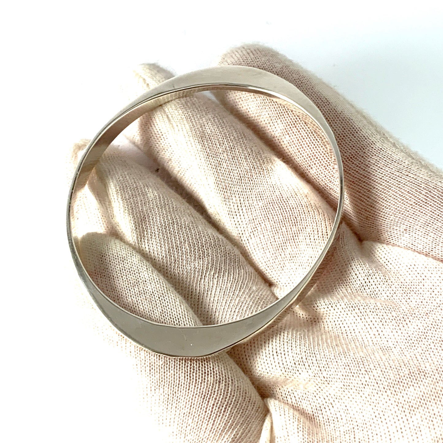 Tone Vigeland, for Plus Studios Norway 1960s Hand Hammered Sterling Silver Bangle.