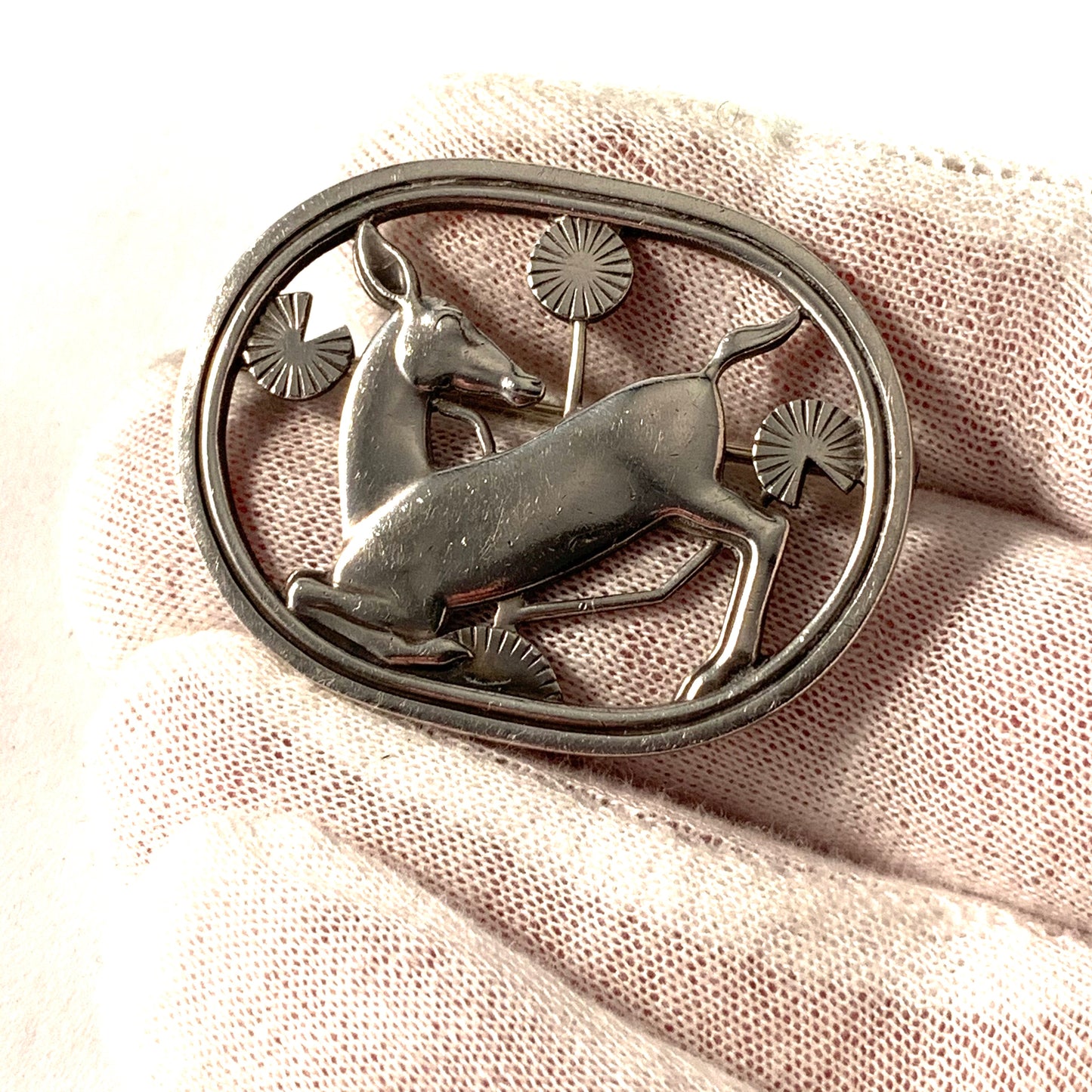Georg Jensen 1933-44 Sterling Silver Brooch. Design #256 by Arno Malinowski