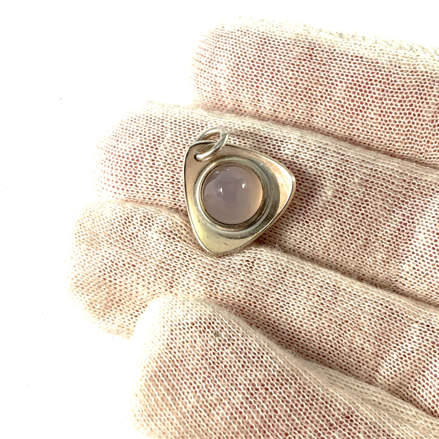 Elis Kauppi, Kupittaan Kulta Finland c 1970 Solid Silver Moonstone Pendant.