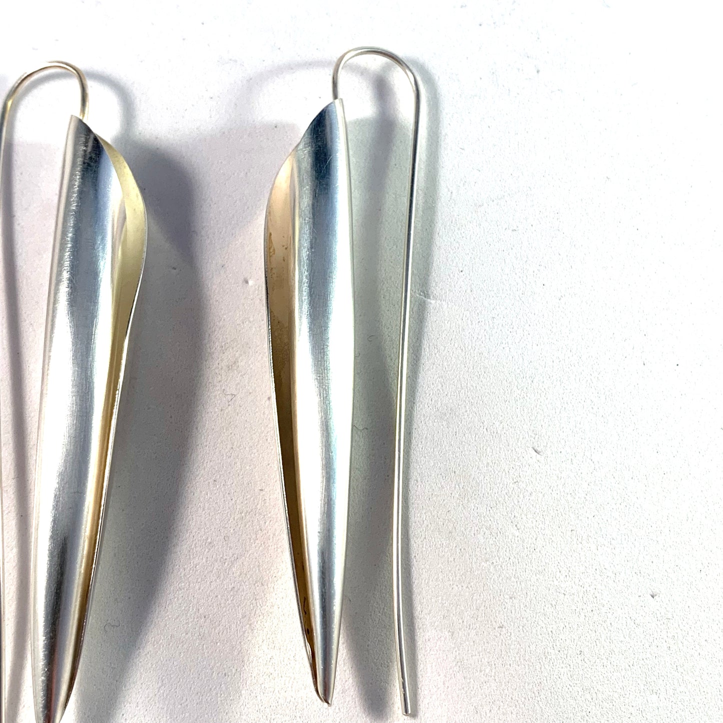 David-Andersen, designer Ingjerd Hanevold, Norway Huge Sterling Silver Earrings. Excellent.
