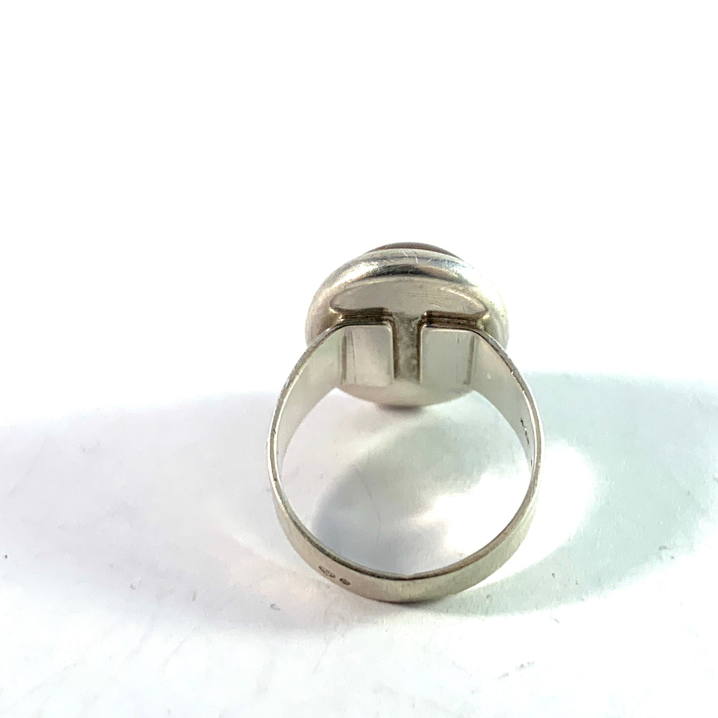 Swedish Import 1960s Solid 835 Silver Tiger Eye Ring