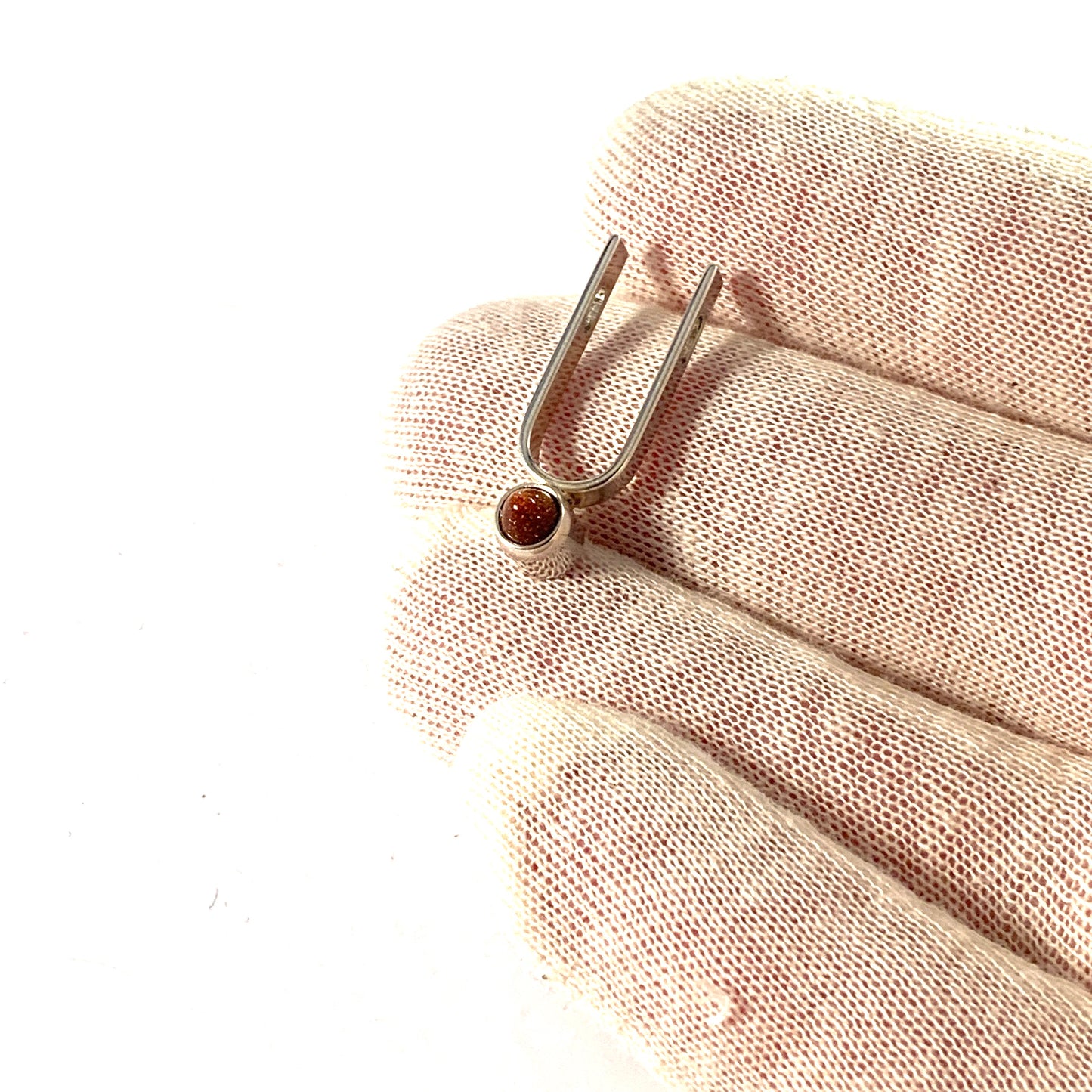 Elis Kauppi, Kupittaan Kulta Finland 1973 Solid Silver Goldstone Pendant.