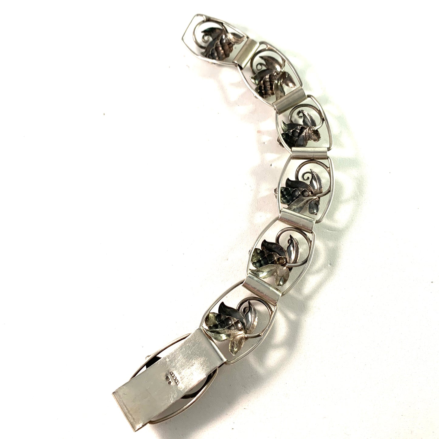 Kaplan, Sweden 1951 Large Vintage Sterling Silver Bracelet.