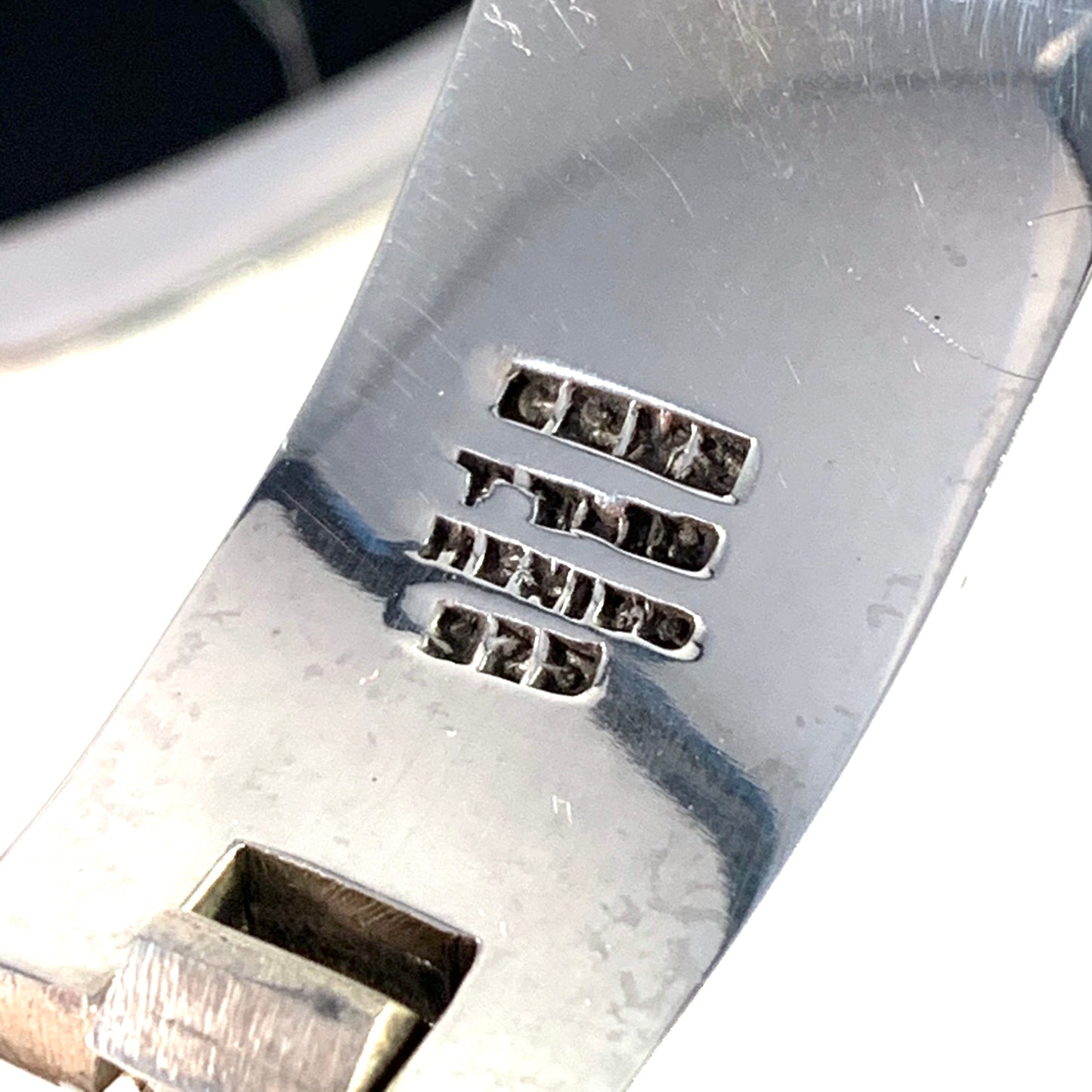 Taxco, Mexico Vintage Massive 9.3oz Sterling Silver Onyx Malachite Inlay Set.