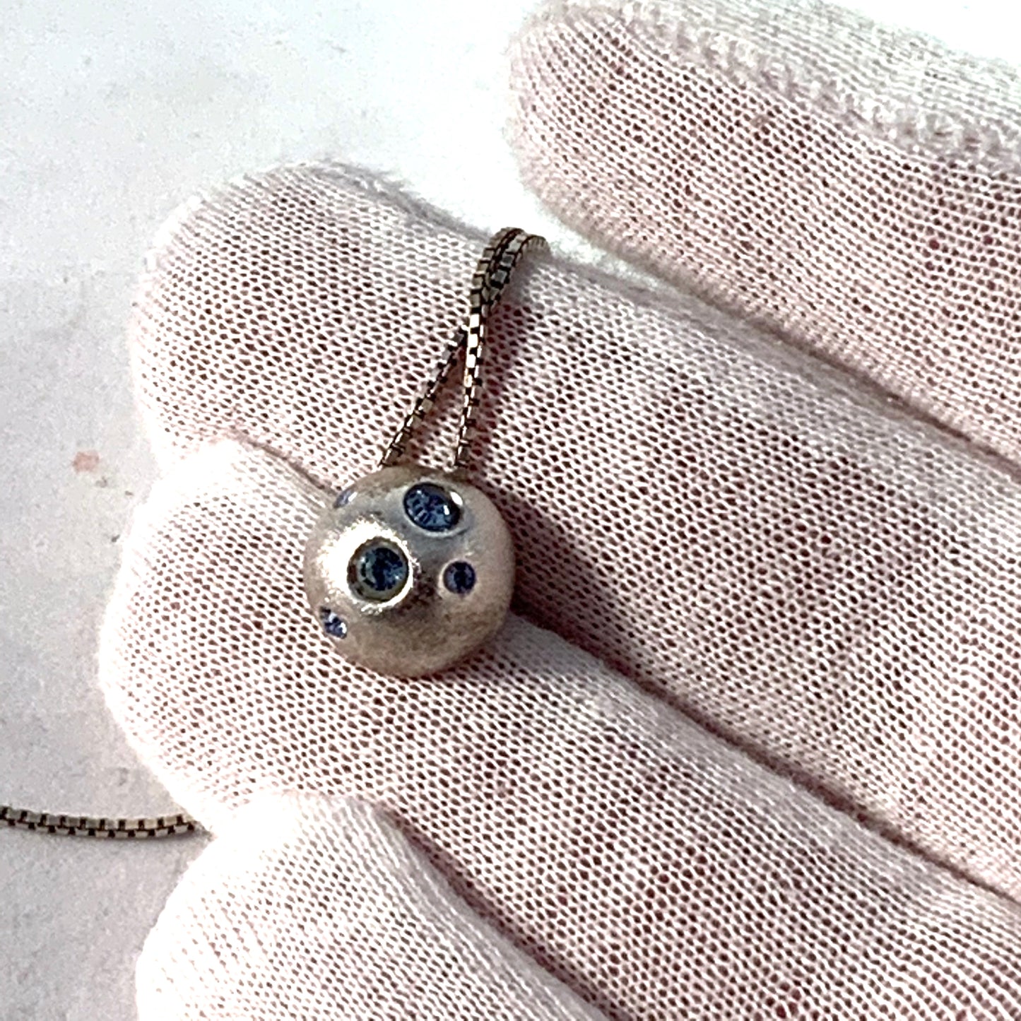 Yves Saint Laurent, France Sterling Silver Pendant Necklace.