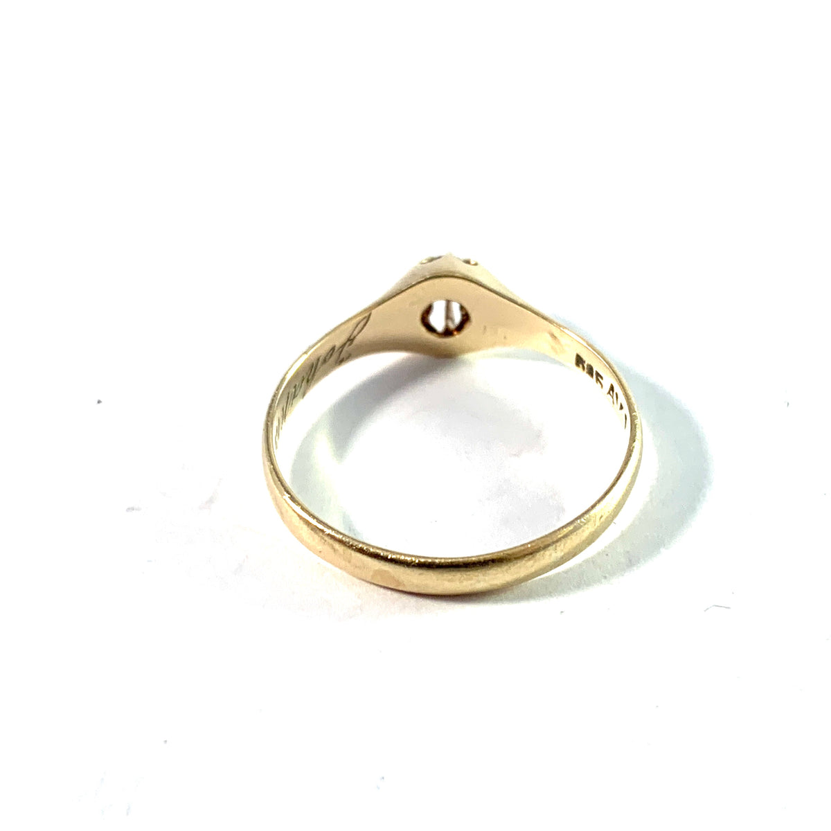 デンマーク 1918年。アンティーク 14K ゴールド ダイヤモンド 結婚指輪