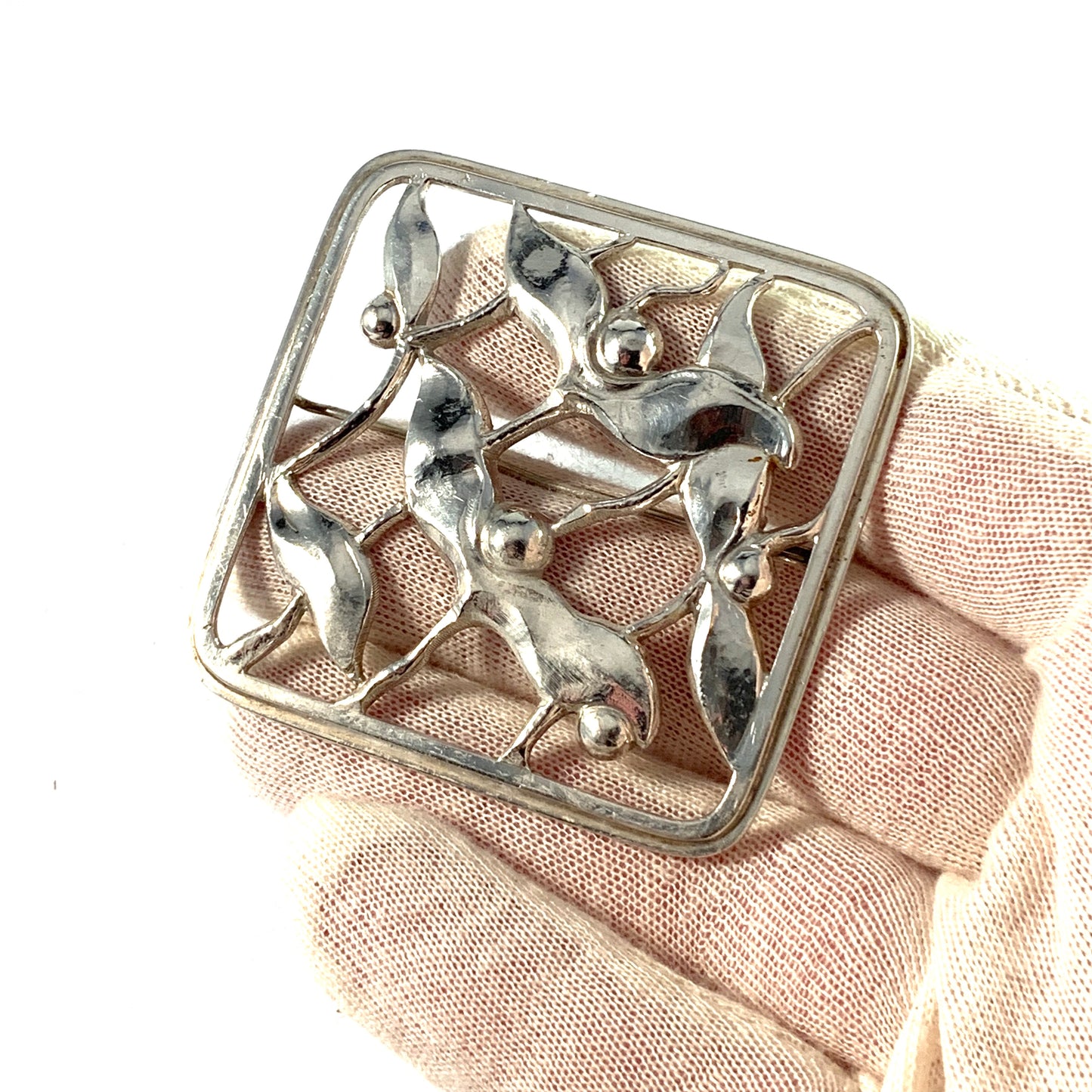 Svend Weihrauch for F. Hingelberg, Denmark 1930s. Sterling Silver Large Brooch.
