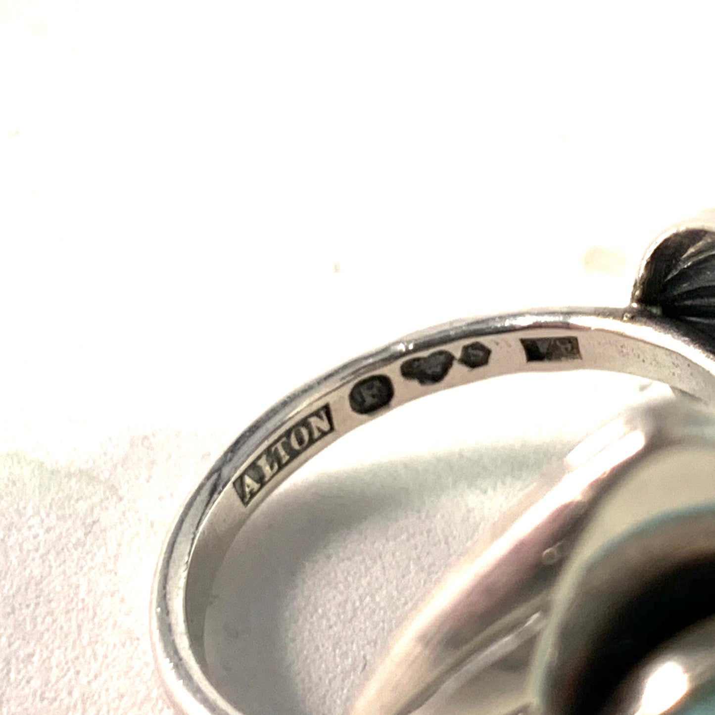 Alton, Sweden 1956 Mid Century Modern Sterling Silver Turquoise Ring.