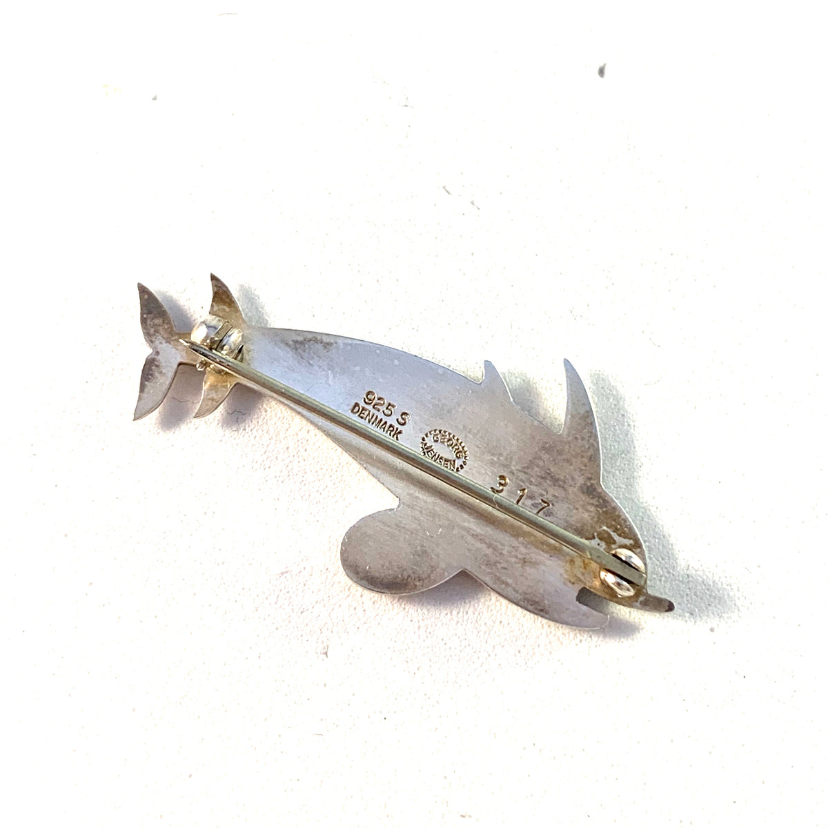 Georg Jensen, designer Arno Malinowski Dolphin Sterling Silver Brooch #317