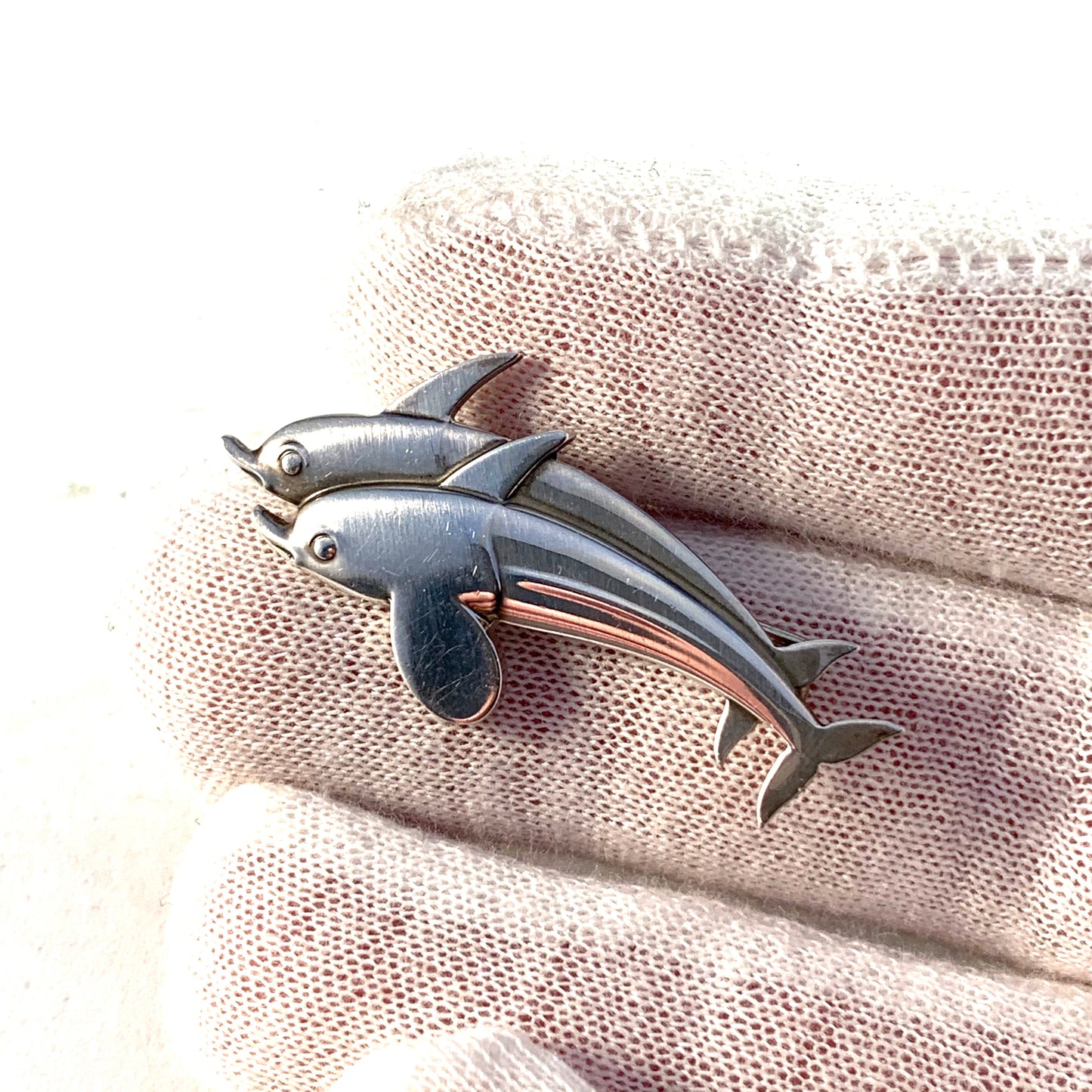 Georg Jensen, designer Arno Malinowski Dolphin Sterling Silver Brooch #317