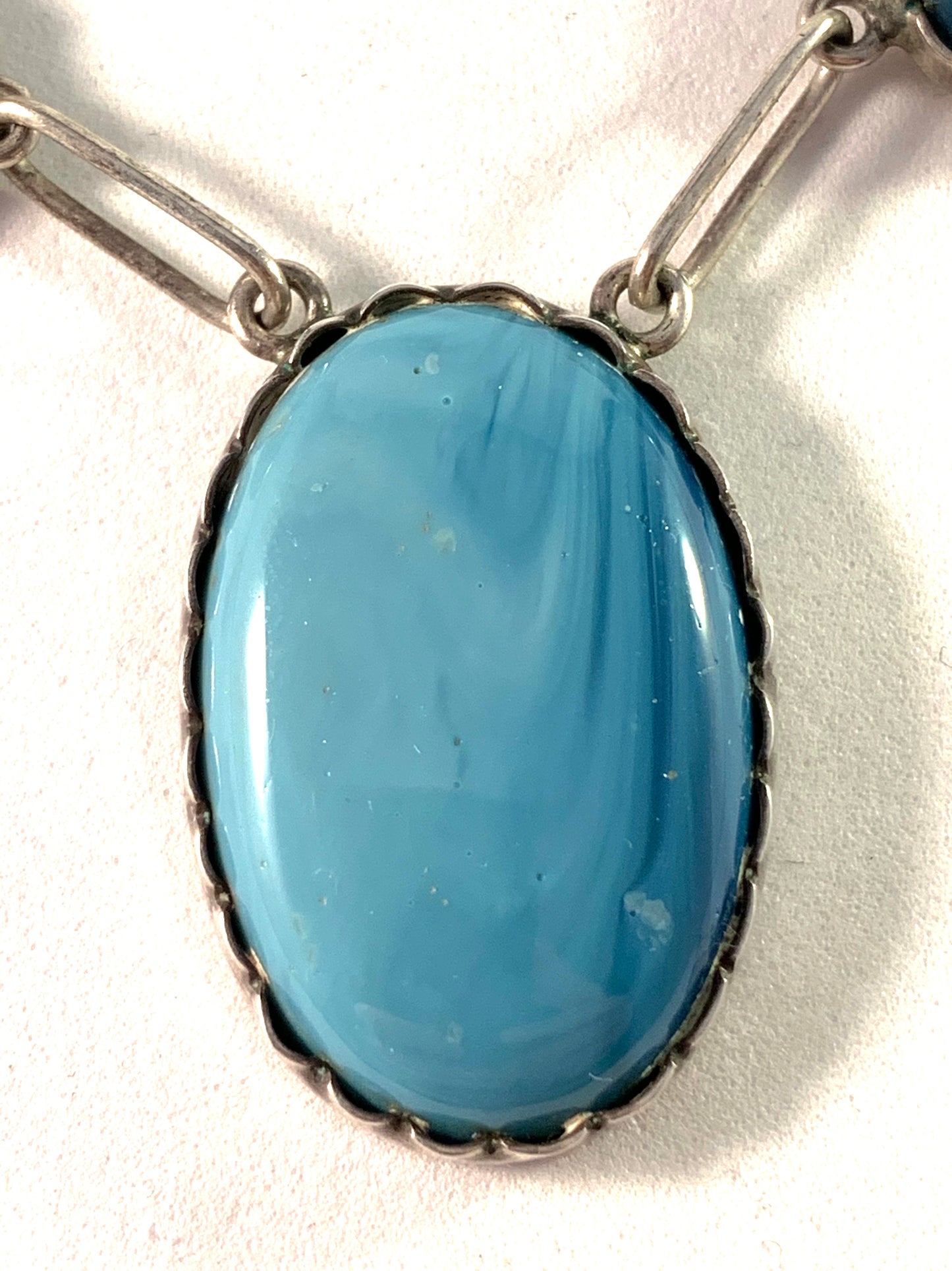 Gustaf Asp, Sweden 1966 Sterling Silver Bergslagen-Stone Necklace.