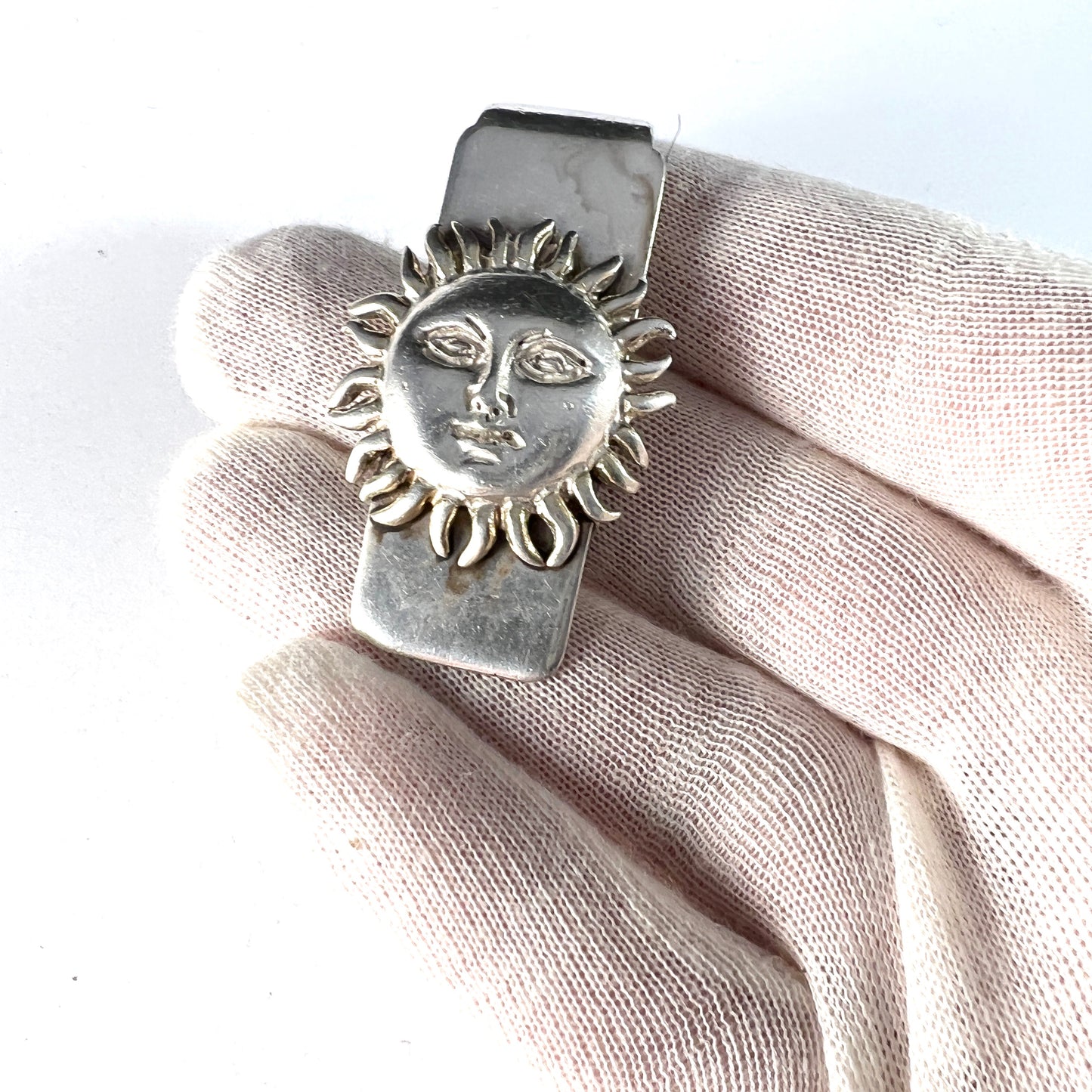 Sergio Bustamante, Mexico. Vintage Sterling Silver Money Clip (or Neck-ring Pendant?) Signed
