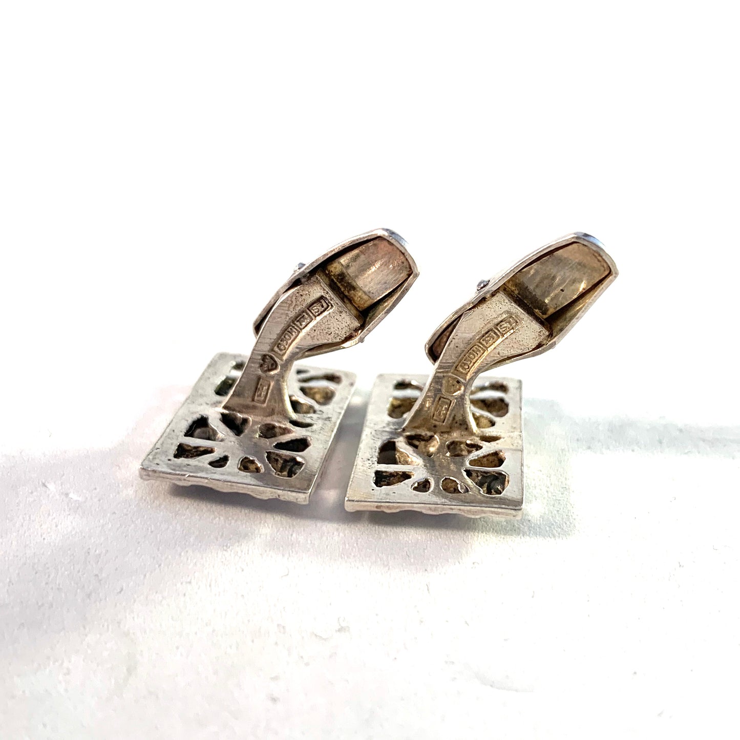 Pentti Sarpaneva for Turun Hopea Finland 1971 Silver Cufflinks. Design "Pitsi" Lace.