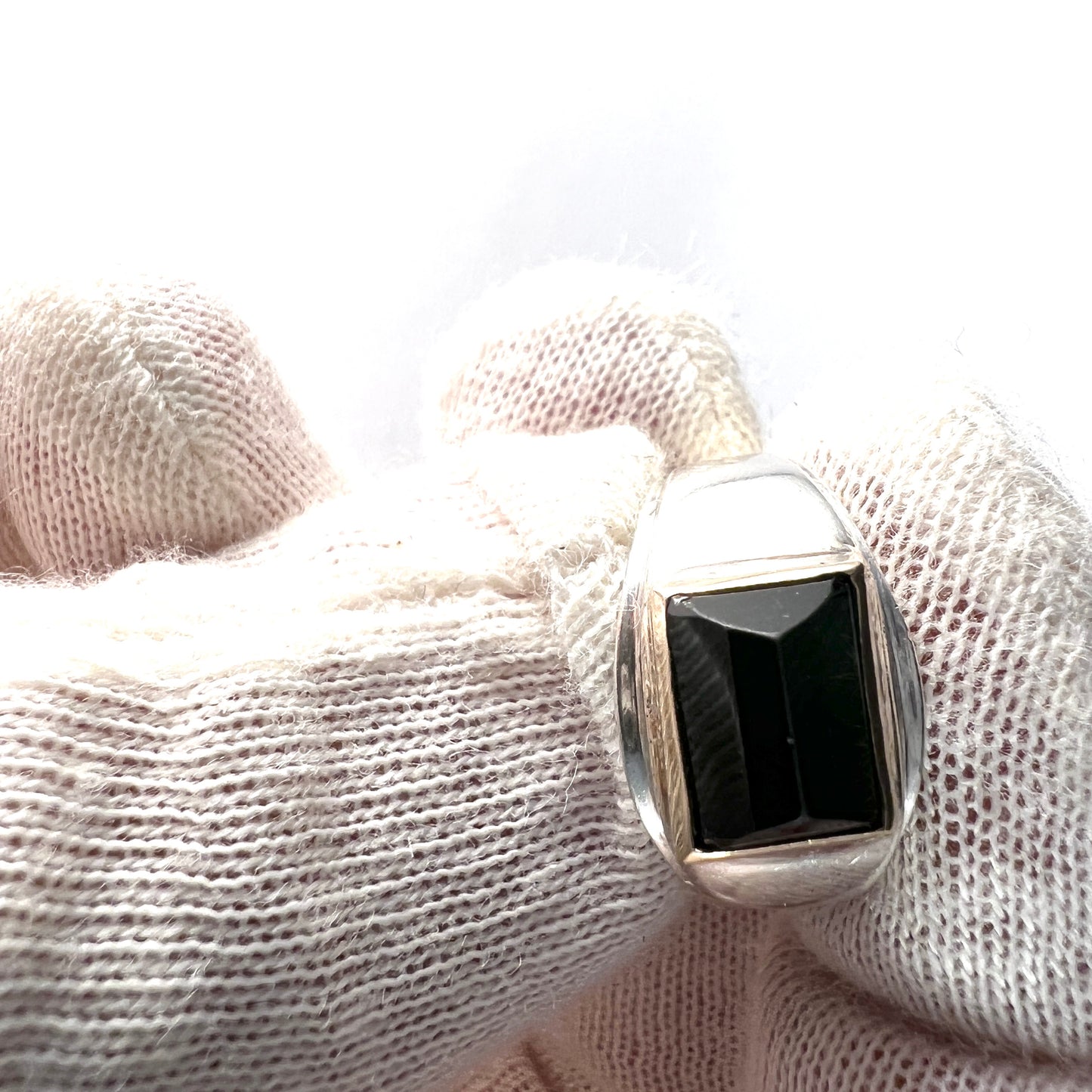 Vintage Mid Century Sterling Silver 14k Gold Tourmaline Ring.