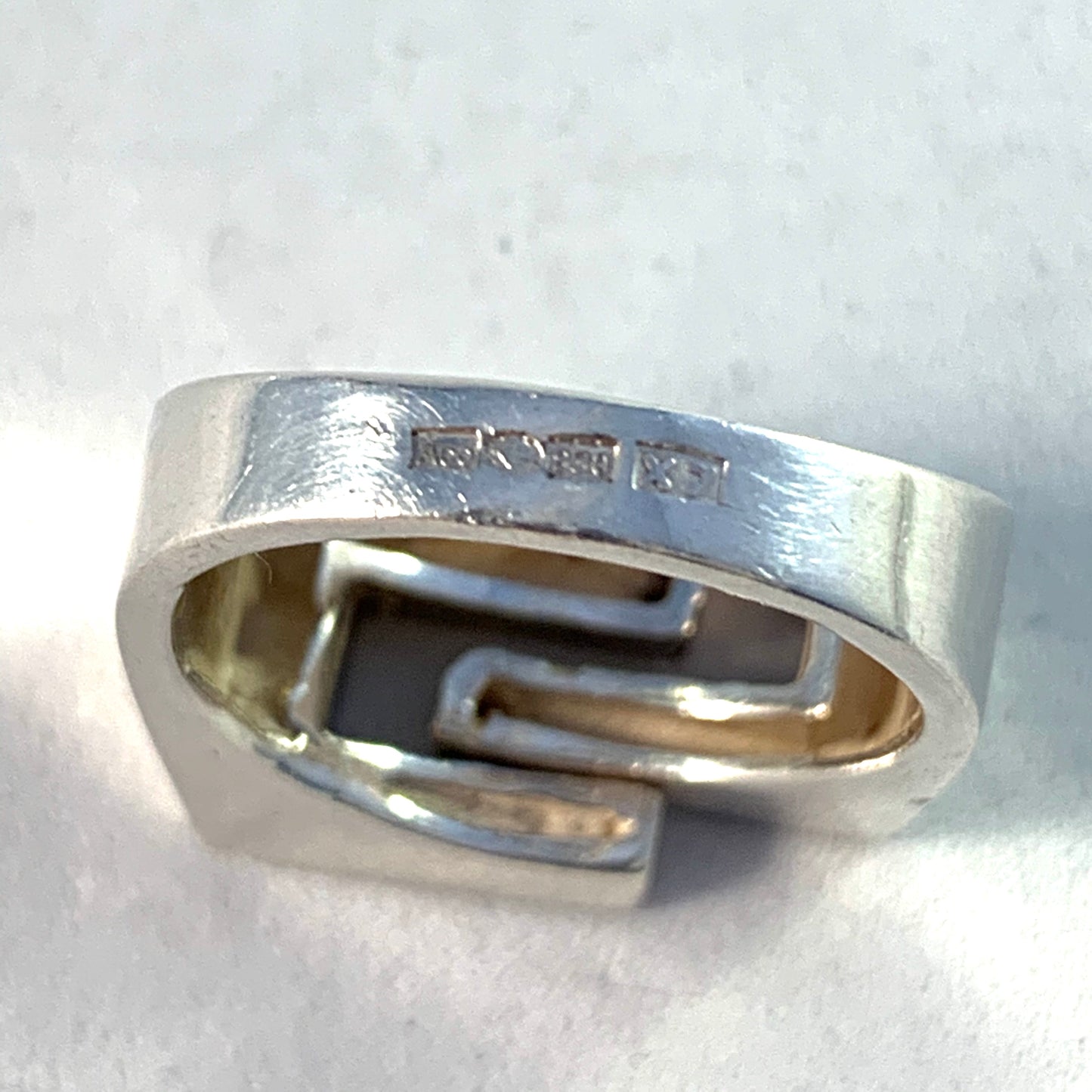 O.Aikala & Co, Finland 1975 Modernist 830 Silver Ring.