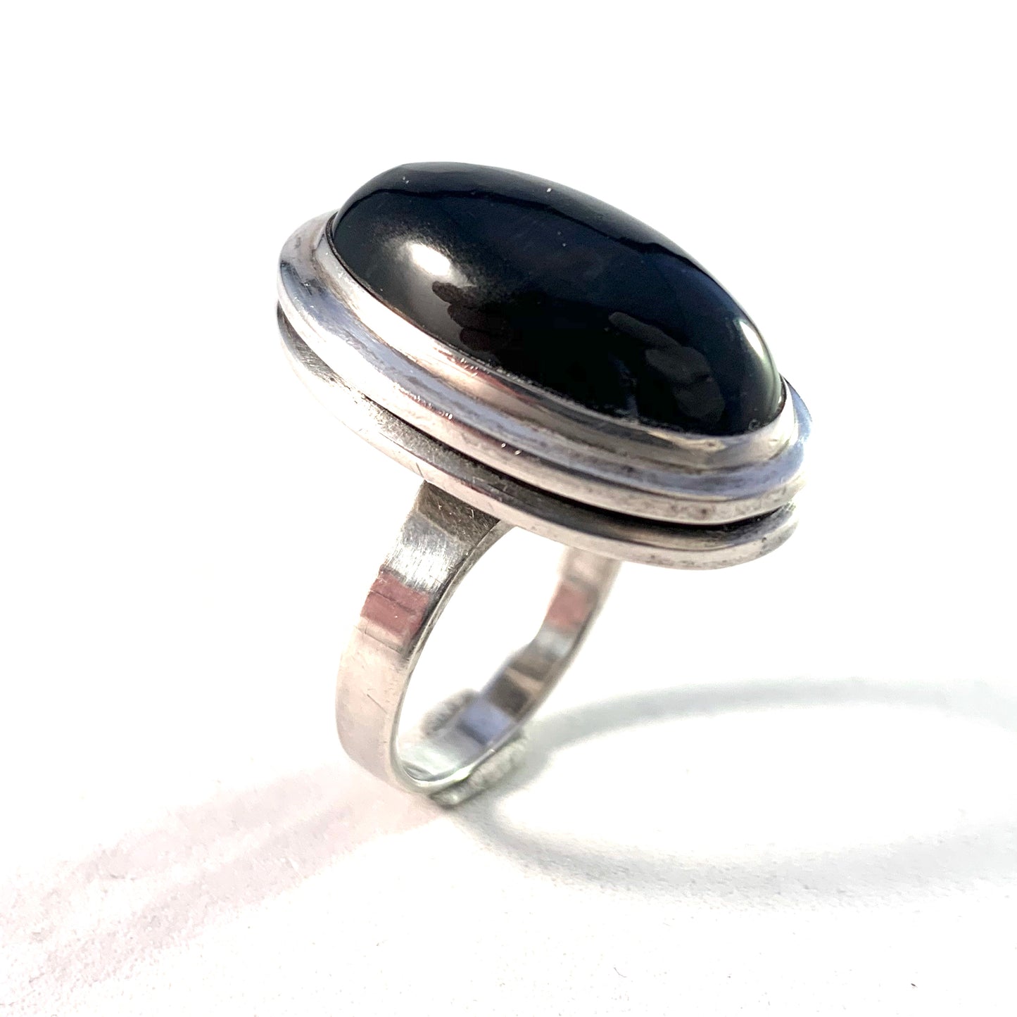 Erik Granit , Finland 1966 Modernist Solid Silver Labradorite Ring.
