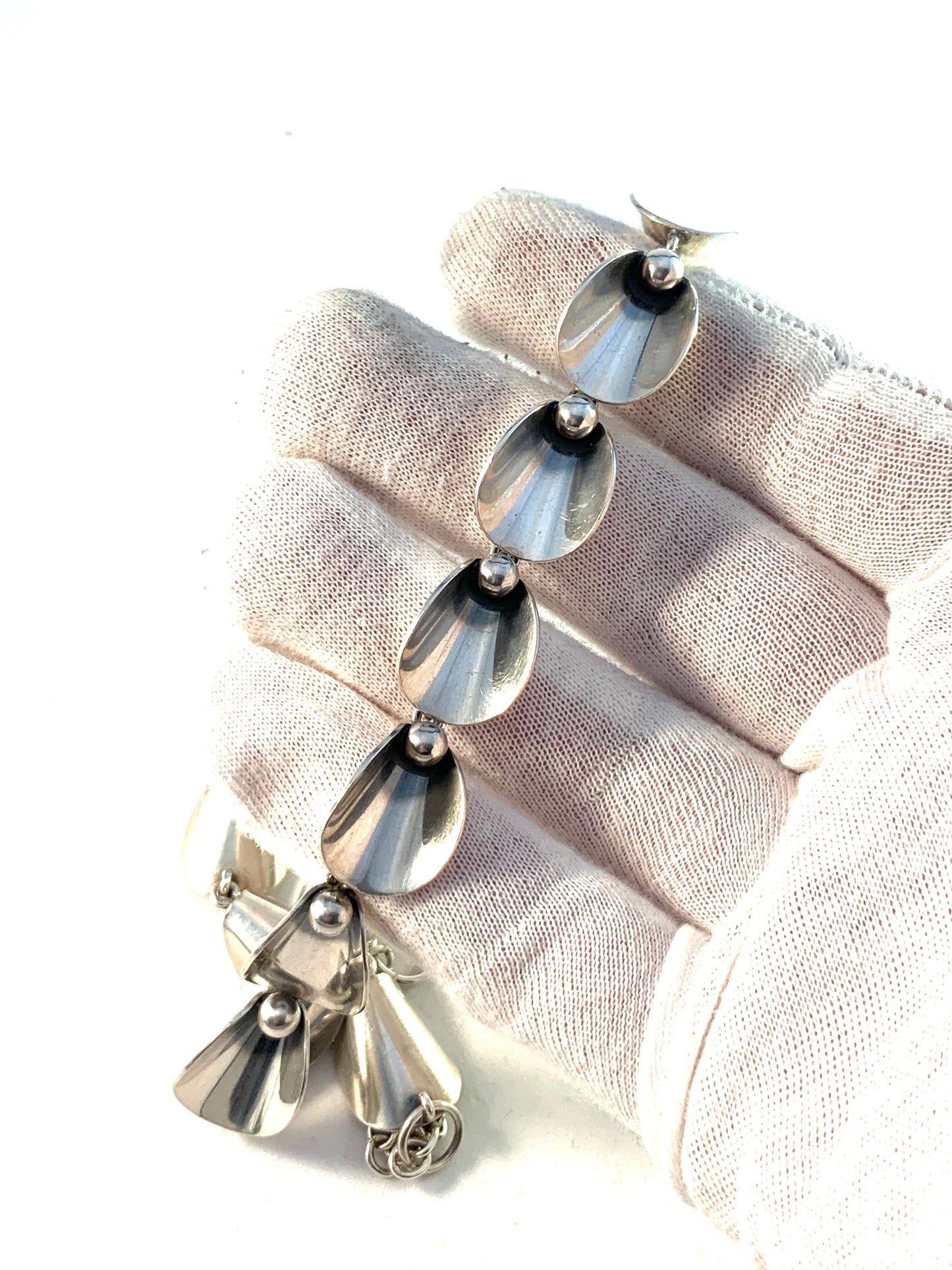 Niels Erik From, Denmark Vintage Mid Century Sterling Silver Necklace.