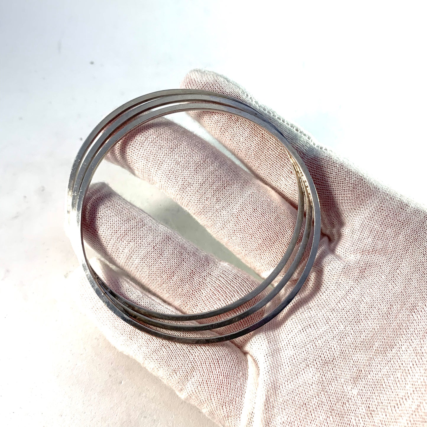 Rey Urban for Åge Fausing, Danmark 1970s Sterling Bangle Bracelet