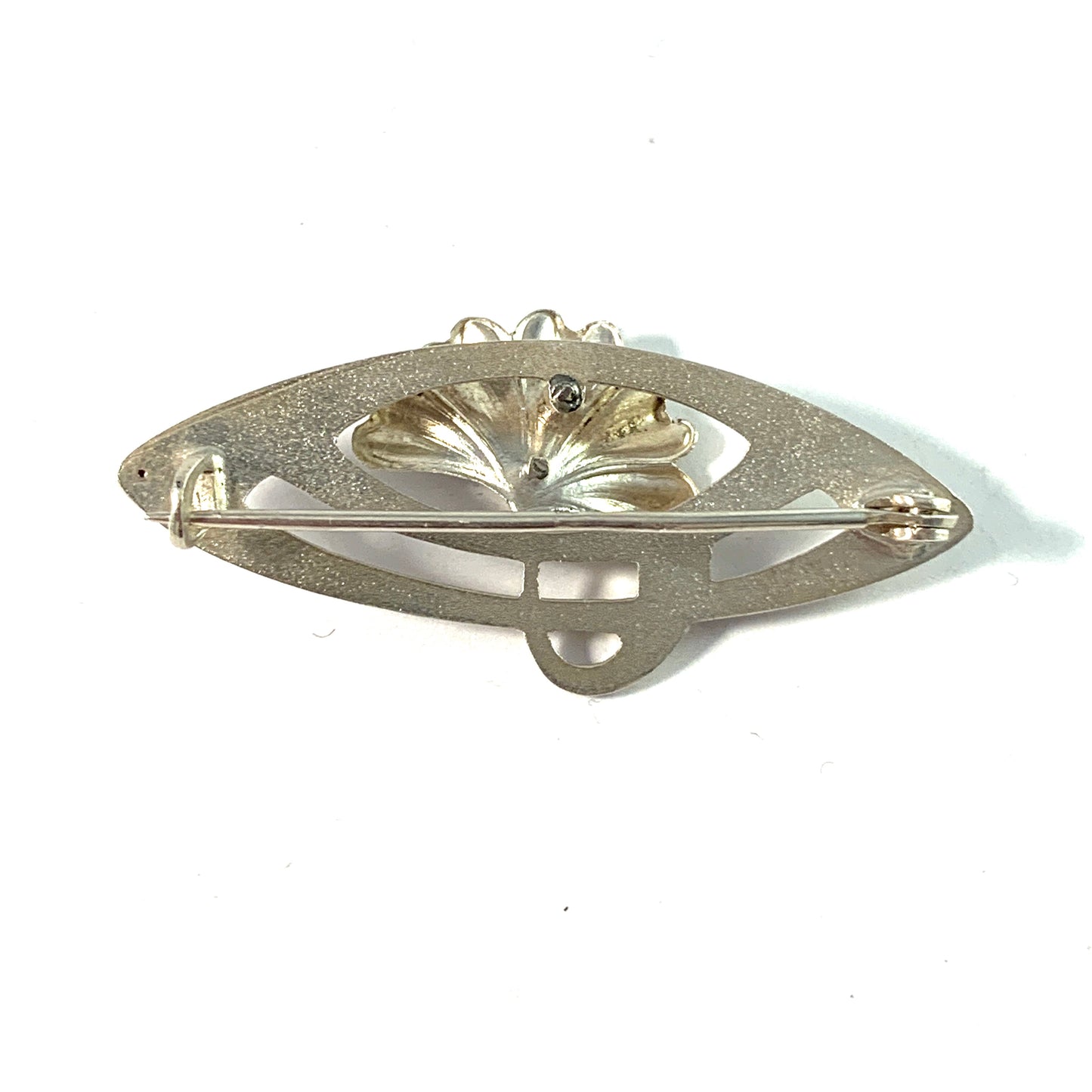 RH/BH Germany c 1910s Art Nouveau 830 Silver Brooch.