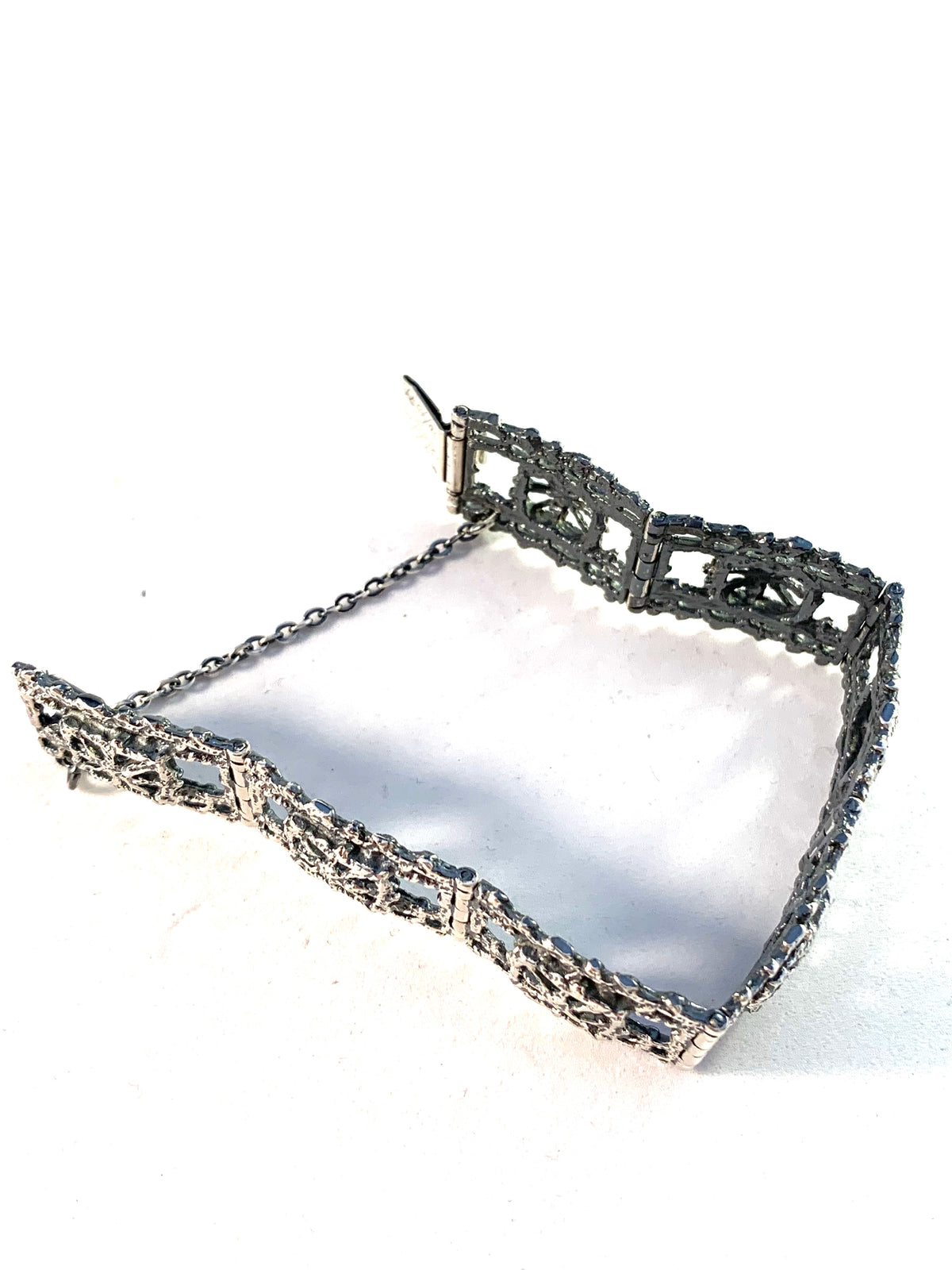 Pentti Sarpaneva for Turun Hopea Finland 1970 Silver Bracelet. Design Pitsi / Lace