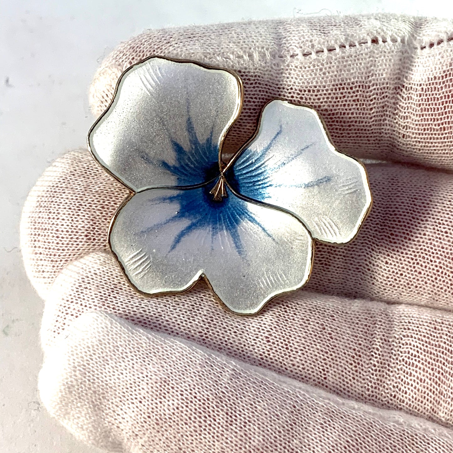 David Andersen, Norway. Vintage Sterling Silver Pansy Brooch