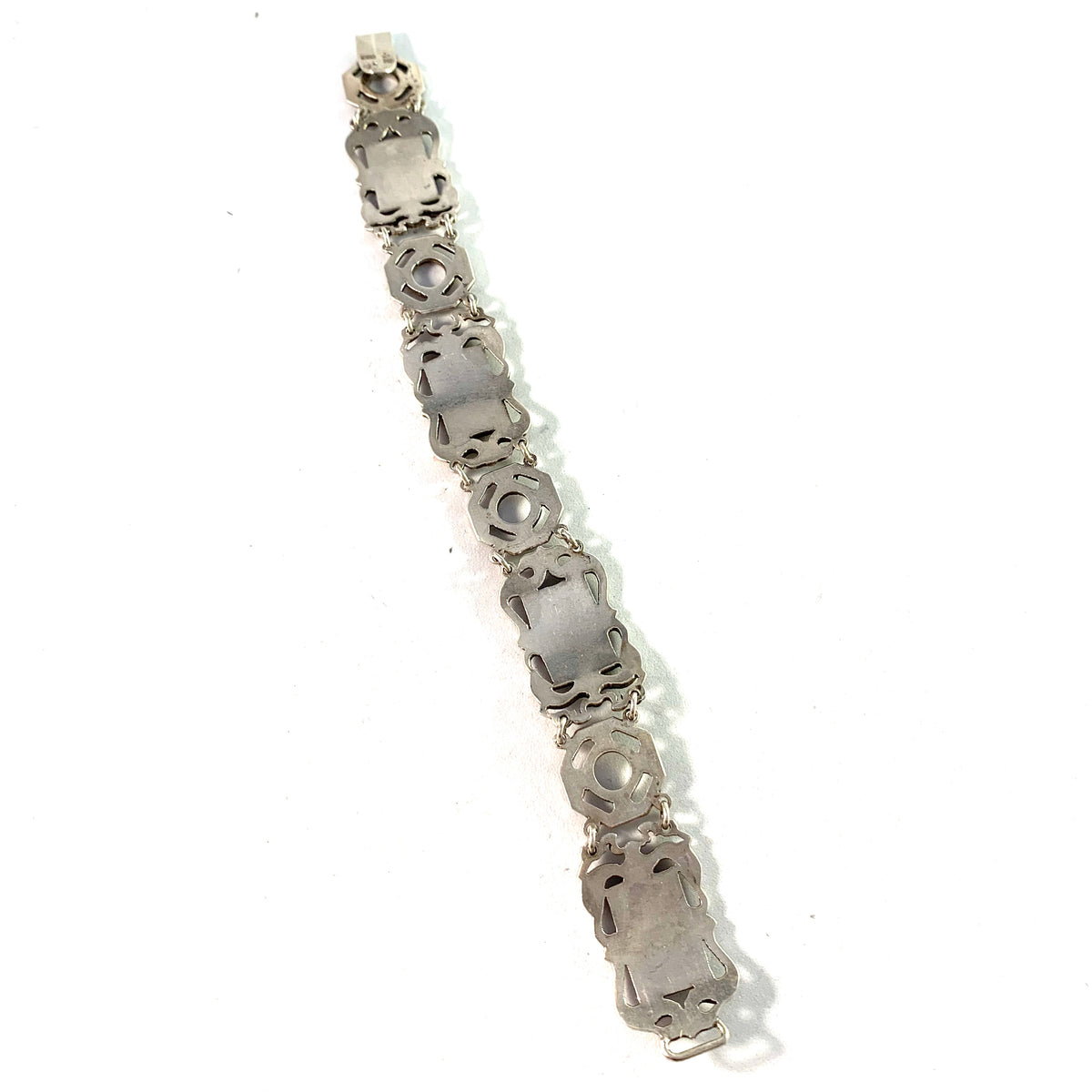 Matsilver, Sweden year 1950 Mid Century Novelty Sterling Silver Link Bracelet.