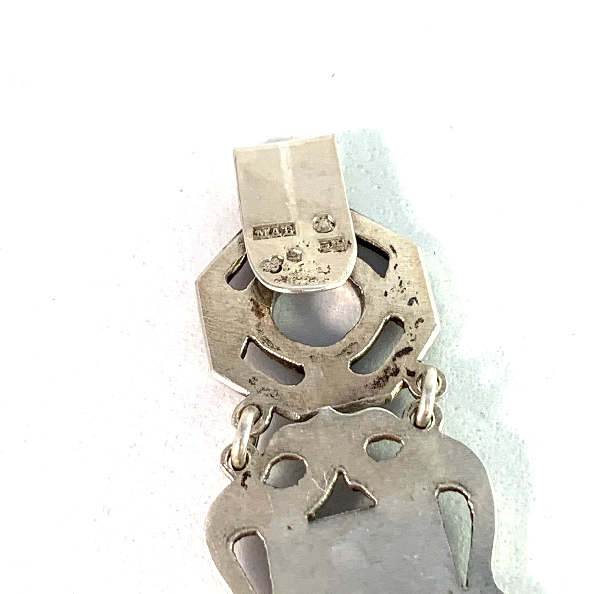 Matsilver, Sweden year 1950 Mid Century Novelty Sterling Silver Link Bracelet.