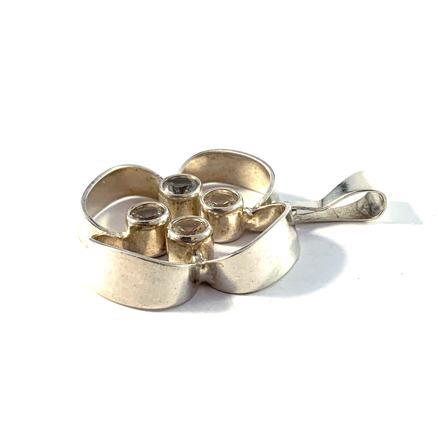 Kultakeskus Oy, Finland. Vintage Sterling Silver Rock Crystal Pendant.