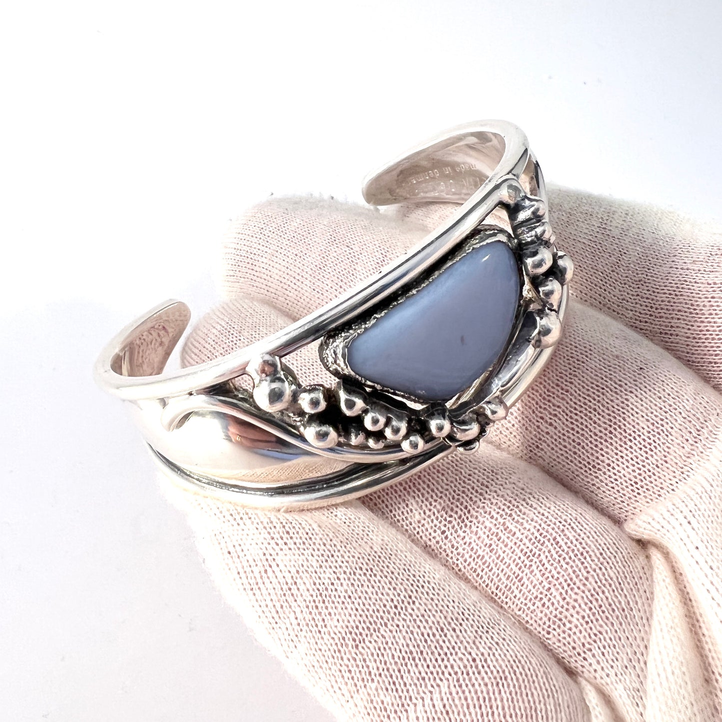 Erik Dennung, Copenhagen 1960-70s. Bold Silver Plated Cuff Bracelet.