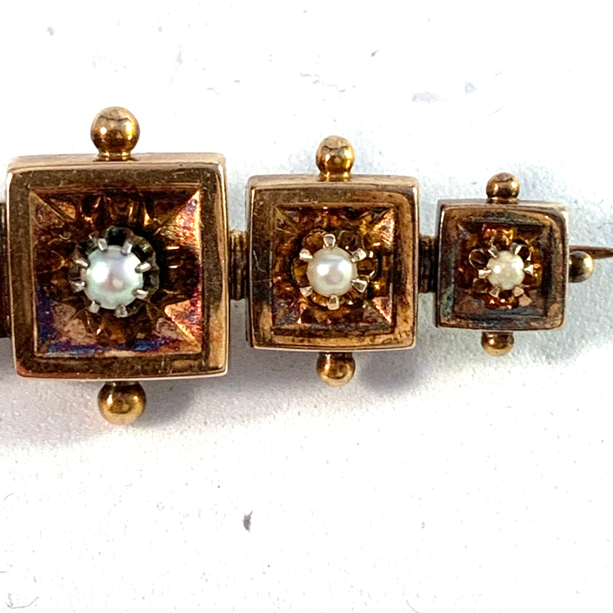 G Dahlgren, Sweden 1884 Antique Victorian 18k Gold Buckle Brooch.