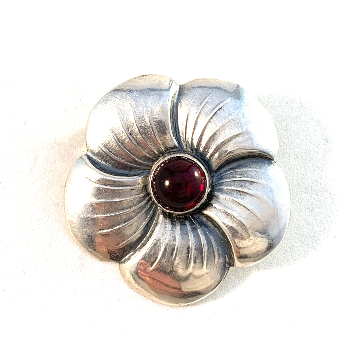 Hans Jensen & Co, Copenhagen 1899-1937, Solid Silver Art Nouveau Flower Brooch
