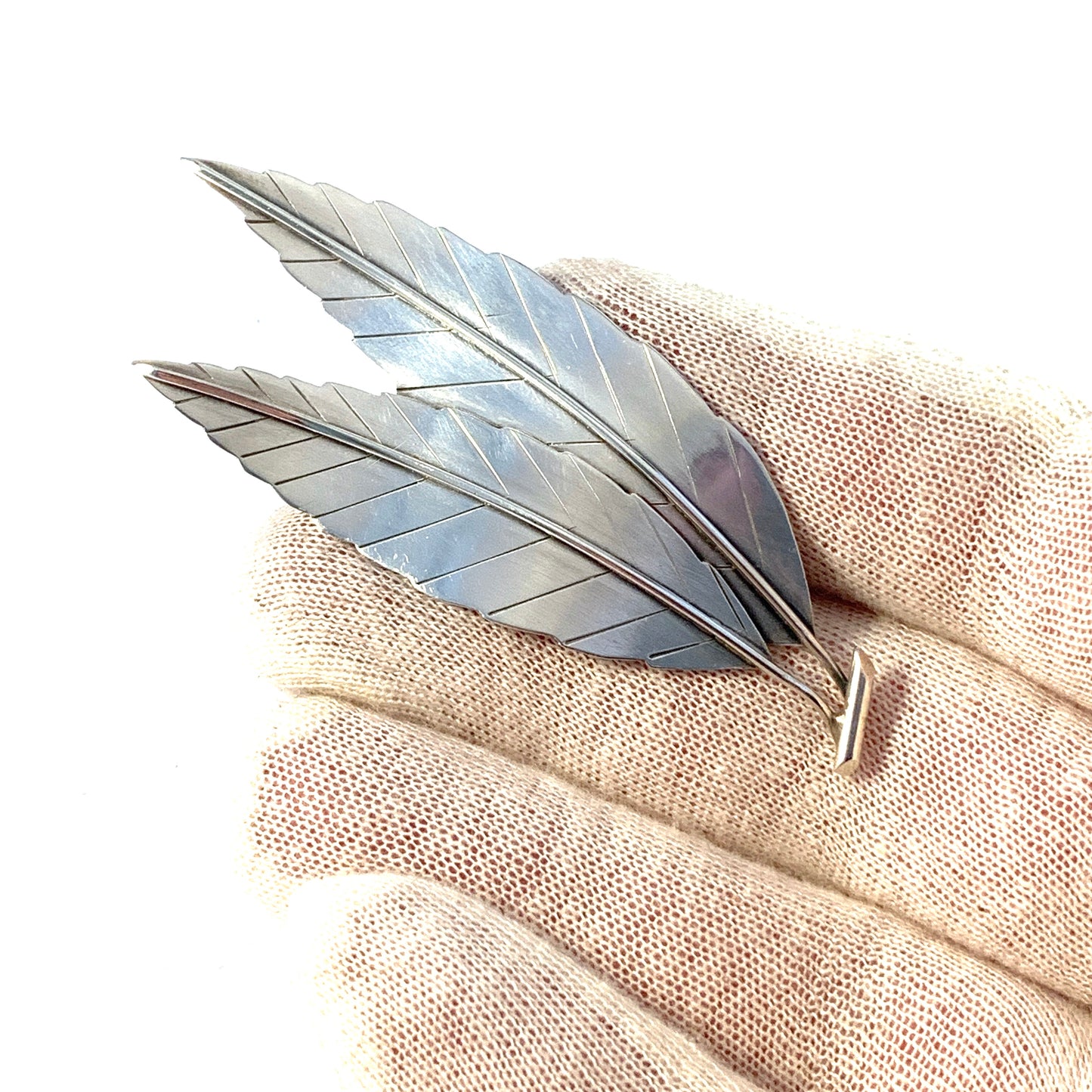 Kaplan, Stockholm, 1954. Large Vintage Sterling Silver Brooch.