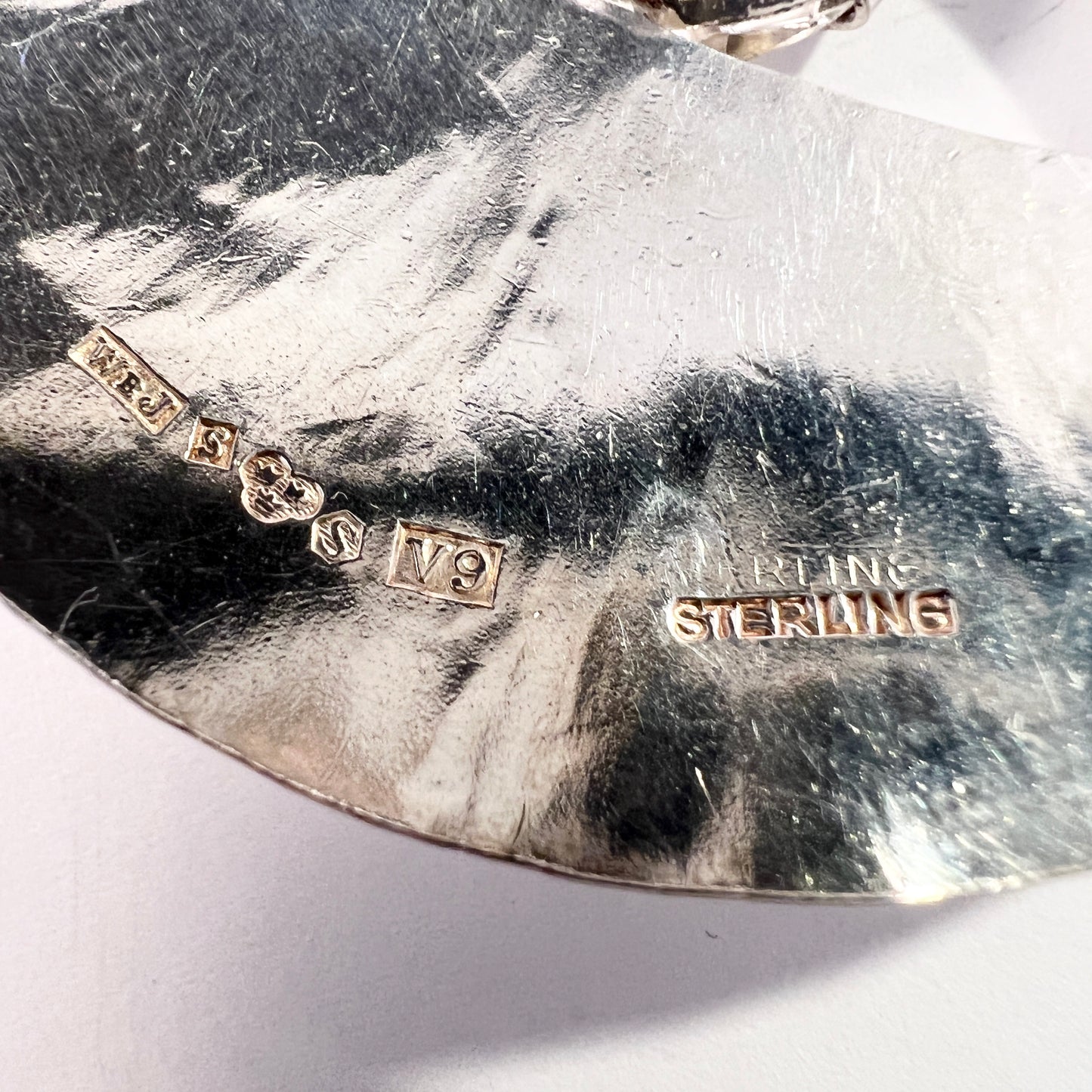 Waldemar Jonsson, Sweden 1971. Large Vintage Sterling Rock Crystal Eye Pendant Necklace.