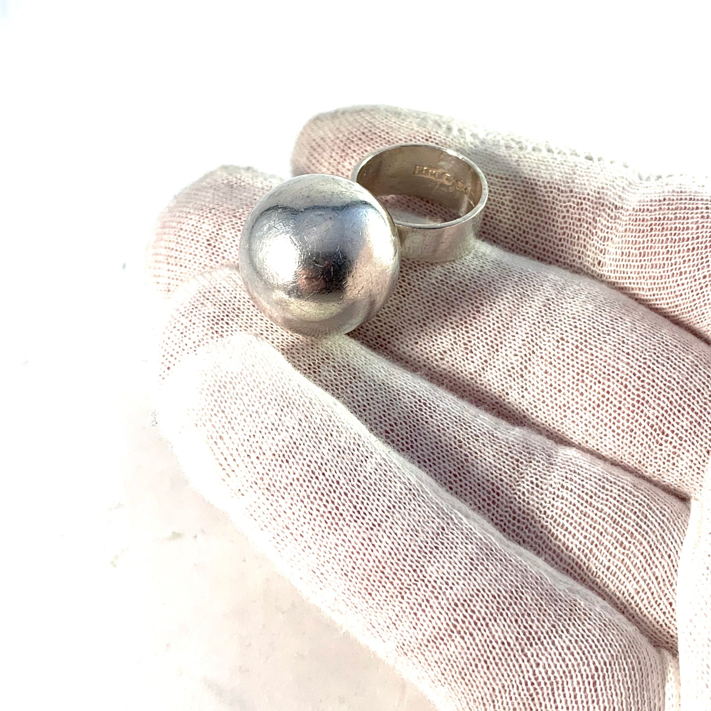 Svedbom, Sweden 1967 Bold Space-Age Sterling Silver Ring.