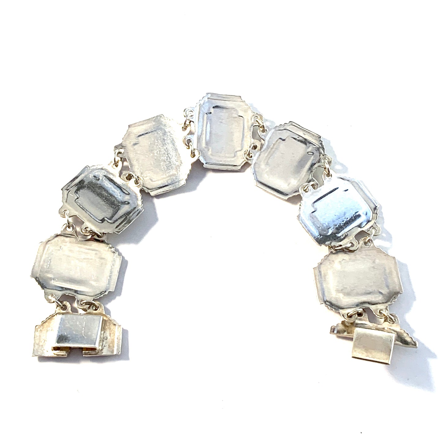 South America, Vintage Solid 900 Silver Link Bracelet.