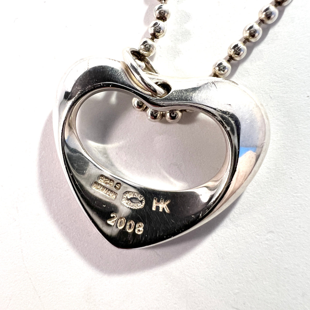 Georg Jensen, Denmark. Sterling Silver Artist Heart Pendant 2008. Henning Koppel.