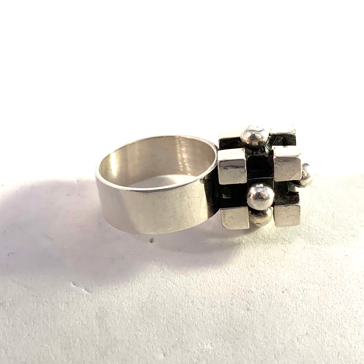 Pentti Sarpaneva for Turun Hopea Finland 1968 Modernist Bold Silver Ring.