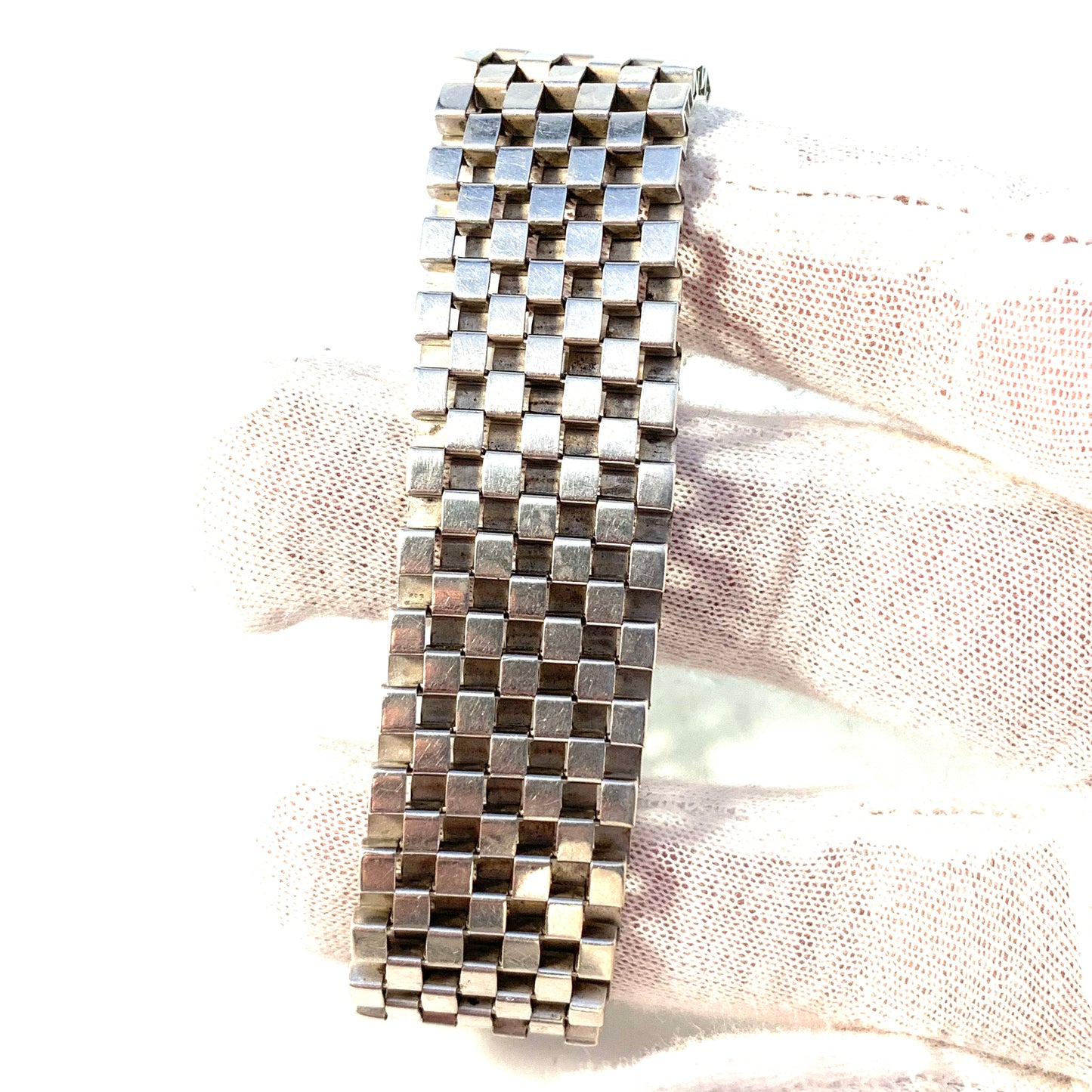 Friedrich Speidel, Germany, 1950s Mid Century Solid 830 Silver Unisex Bracelet. 1.58oz