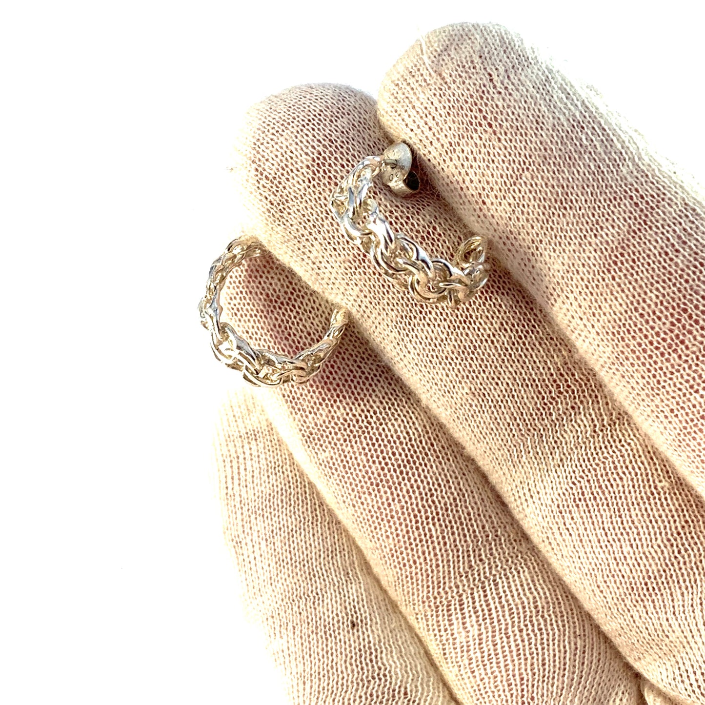 Scandinavia. Vintage 830 Silver Bismarck Earrings.