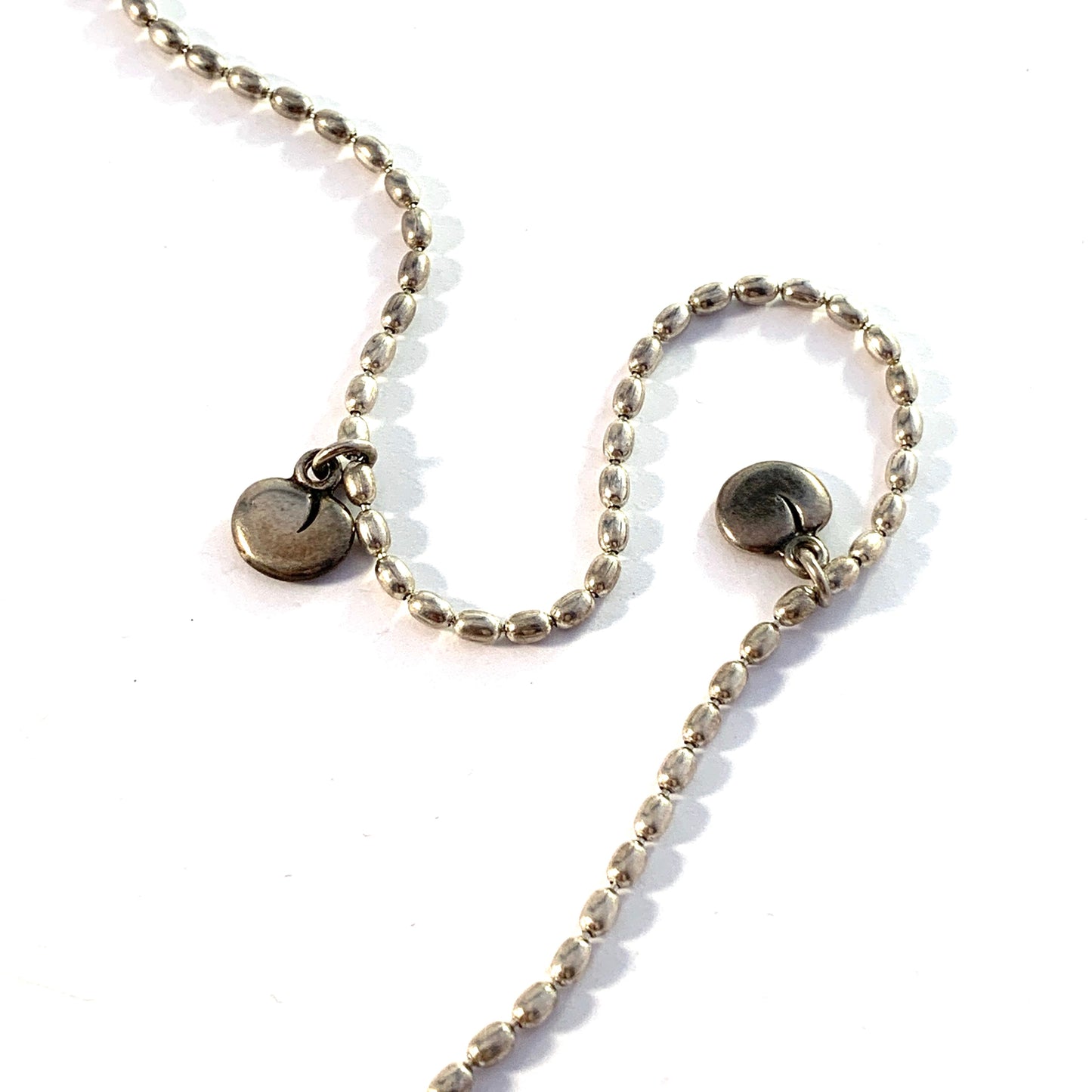 Kalevala Koru, Finland. Vintage Sterling Silver Cultured Pearl 32in Long Chain Necklace.