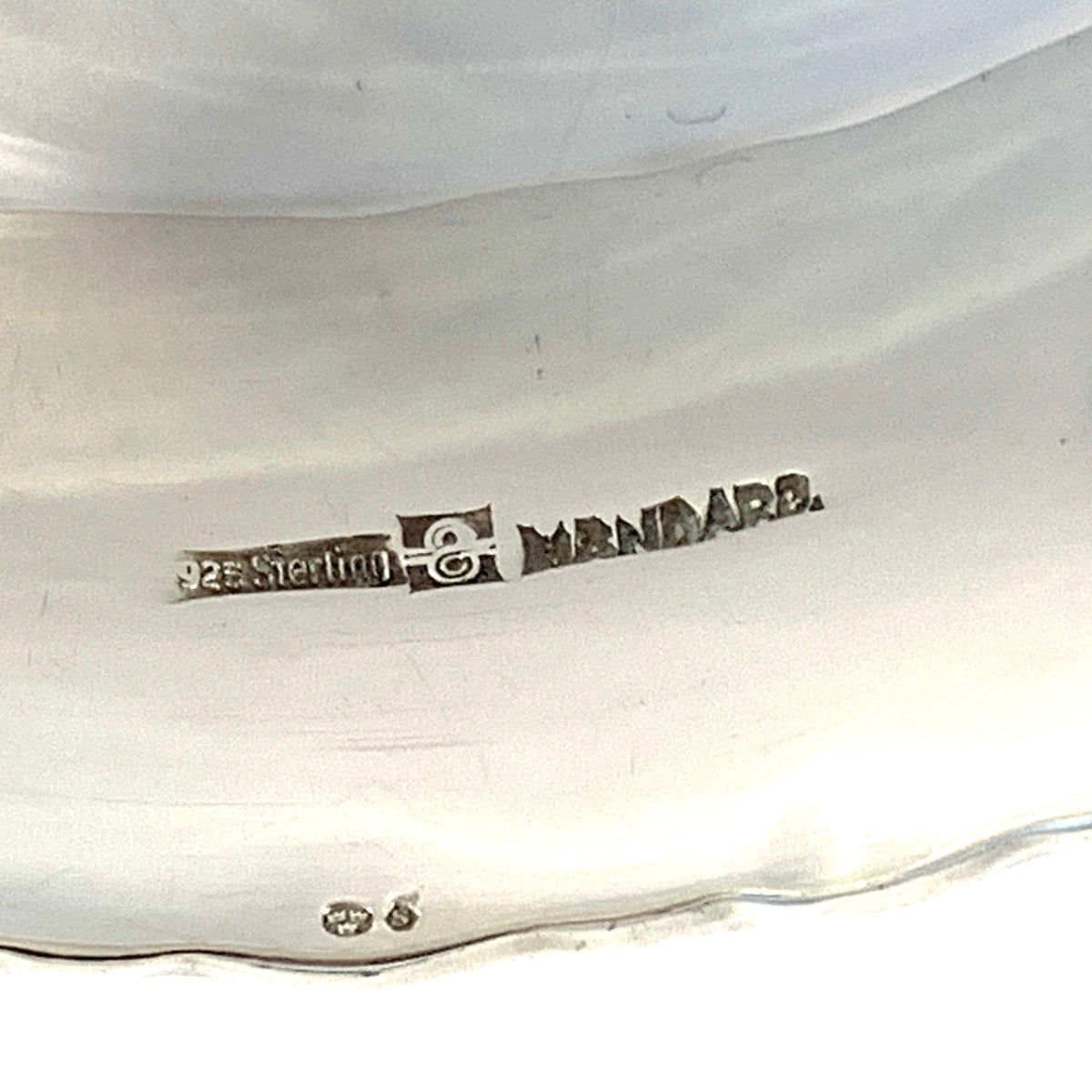 Denmark Vintage Massive Hand Hammered Sterling Silver Bangle Bracelet. Maker's Mark.