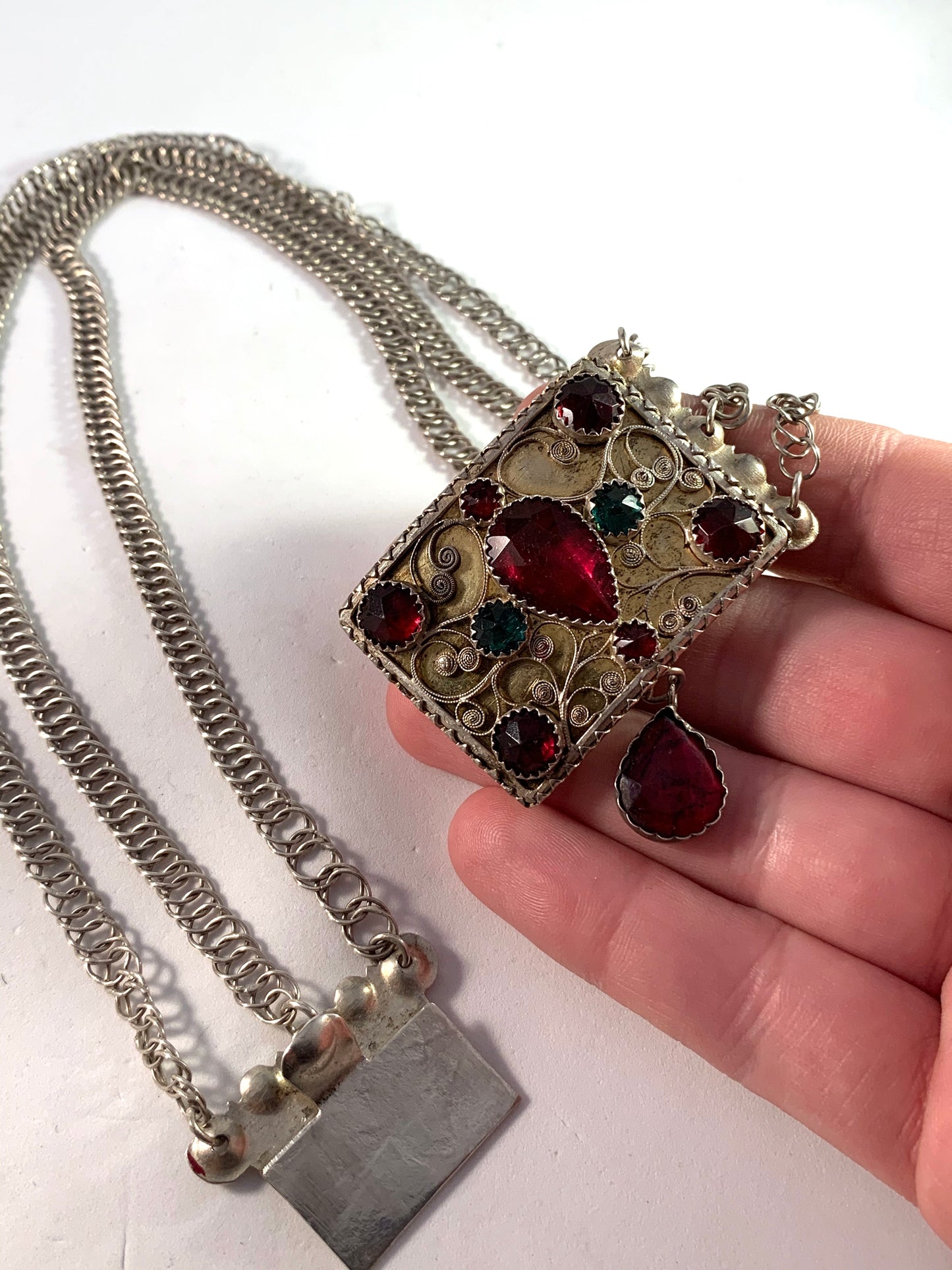 Johan Mathias Holm, Sweden year 1817-30 Georgian Solid Silver Paste Choker Necklace.