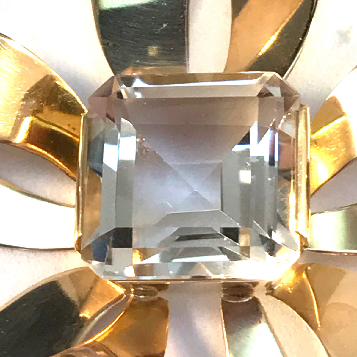Ateljé Stigbert, Sweden 1946 Vintage 18k Gold Rock Crystal Large Pendant.