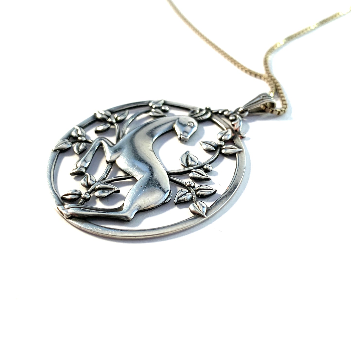 G Dahlgren, Sweden 1940s. Sterling Silver Pendant Necklace.