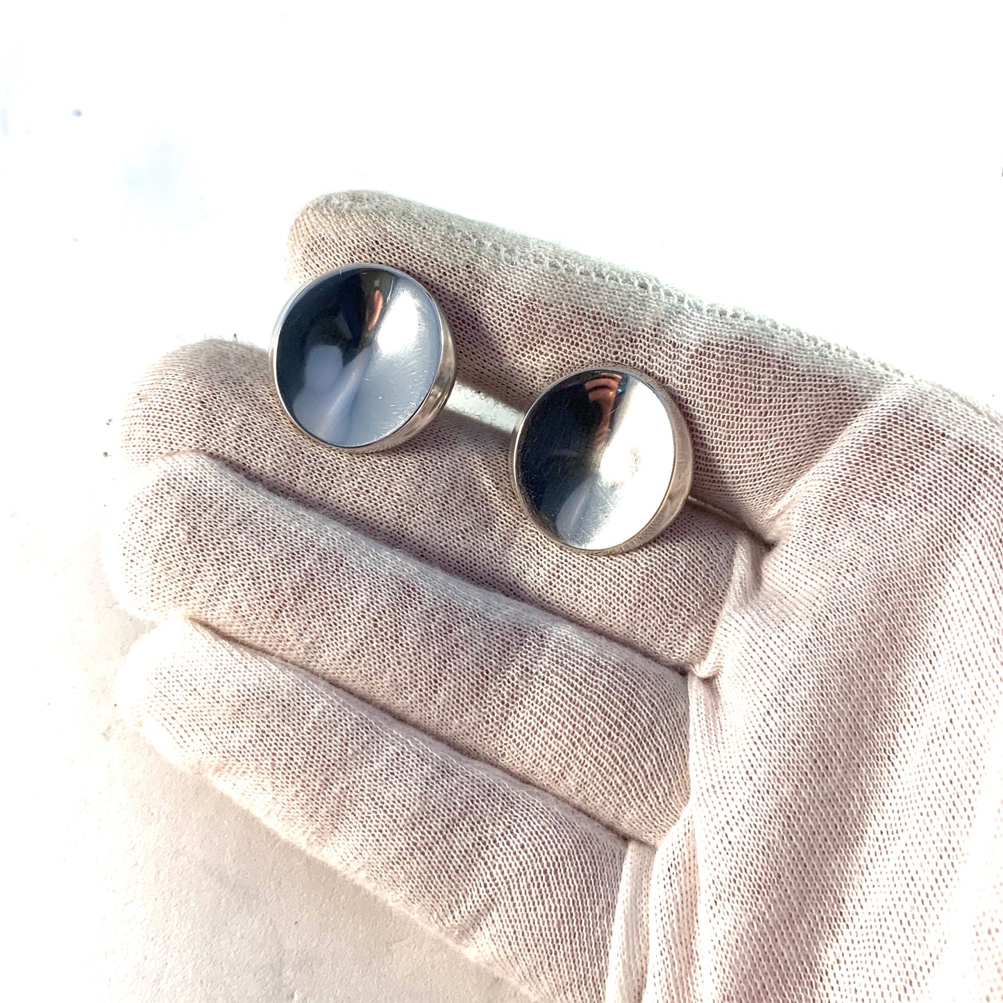 Georg Jensen, Nanna Ditzel c 1960 Large Sterling Silver Cufflinks. Design 74b