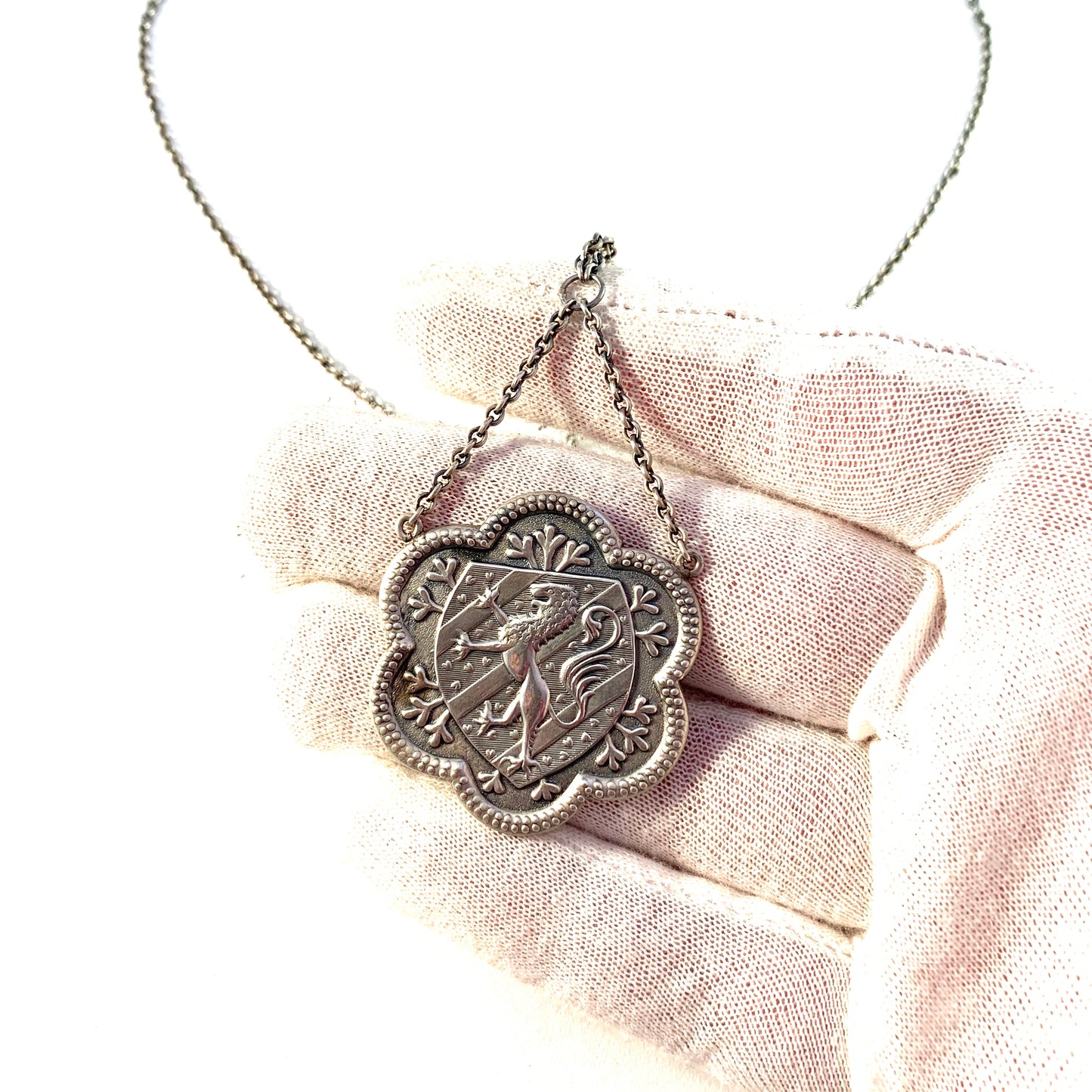 A Rylen, Sweden year 1950 Mid Century Sterling Silver Griffin Pendant Unisex Necklace