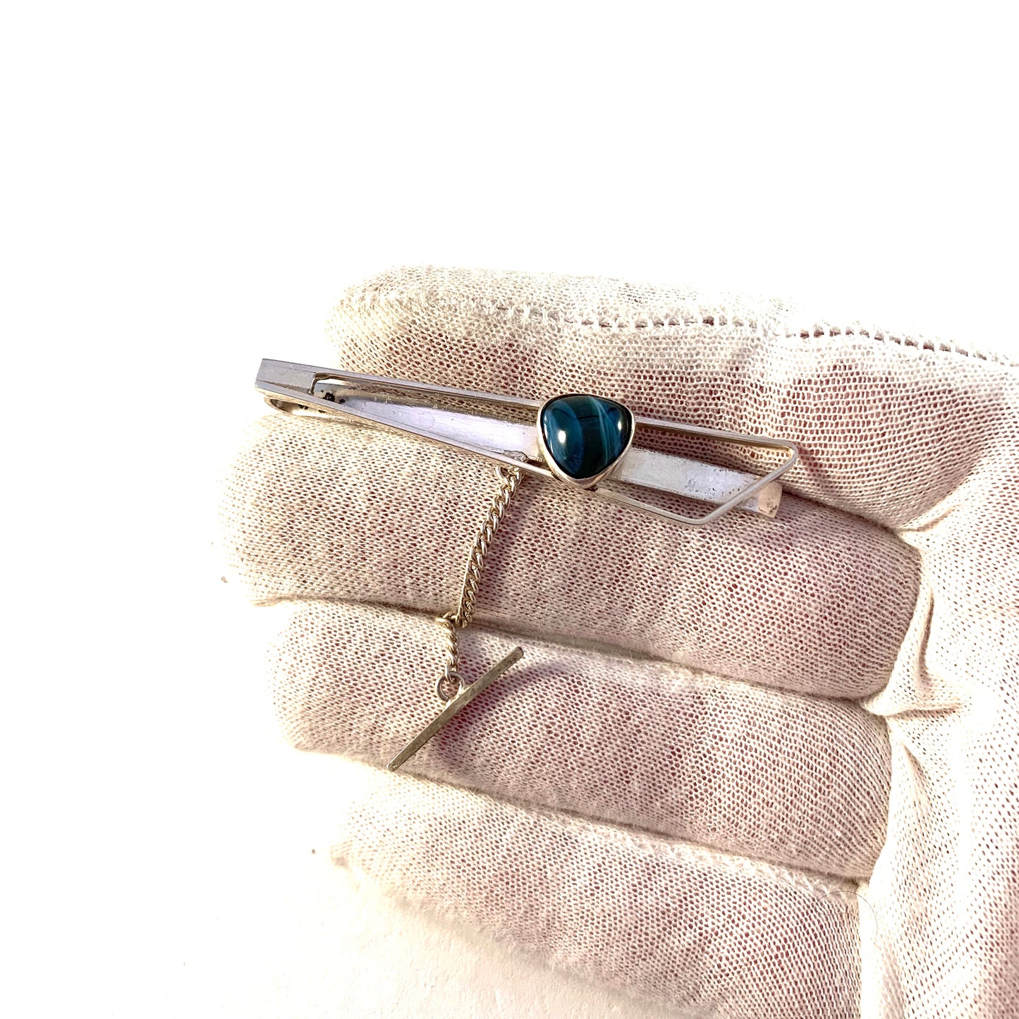 Ove Nordström, Sweden 1967 Sterling Silver Bergslagen-stone Tie Clip