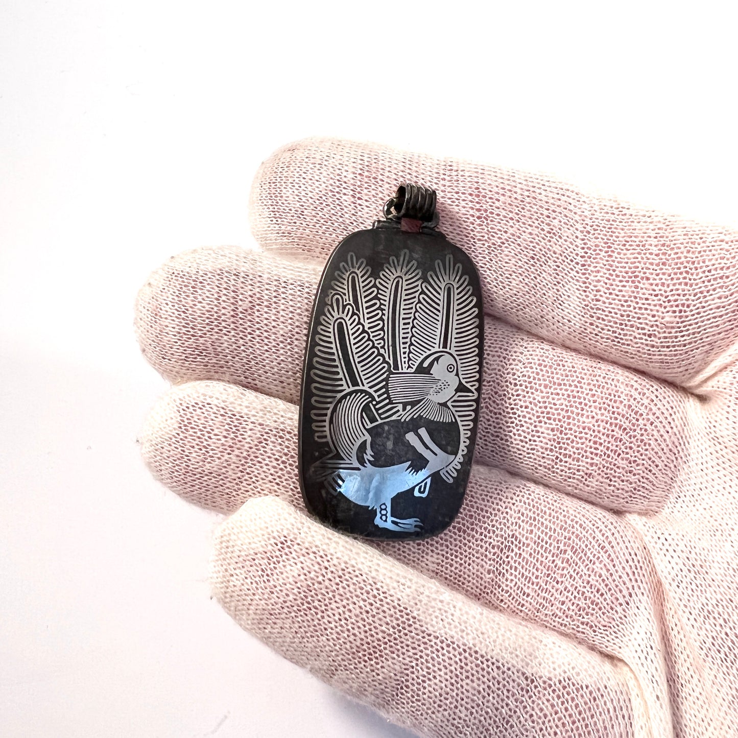 Georg Jensen, designer Victor Isbrand WW2-Era Iron Silver Pendant. Design no 5024